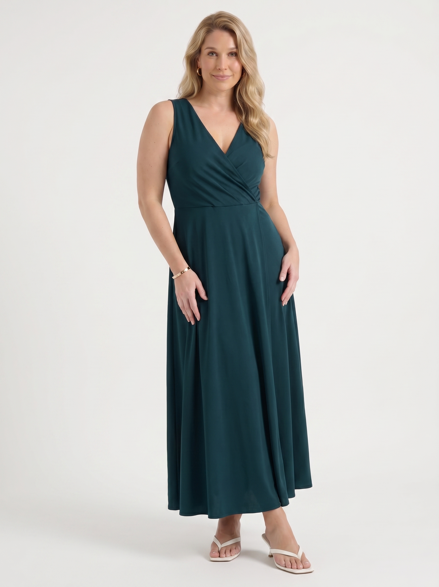 Reena Maxikleid mit Wickeloptik und Bindegürtel