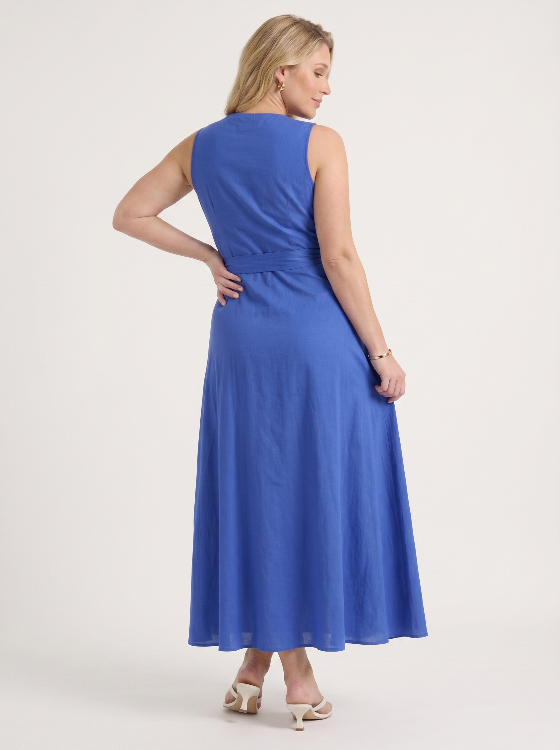 Reena Maxikleid mit Wickeloptik und Bindegürtel