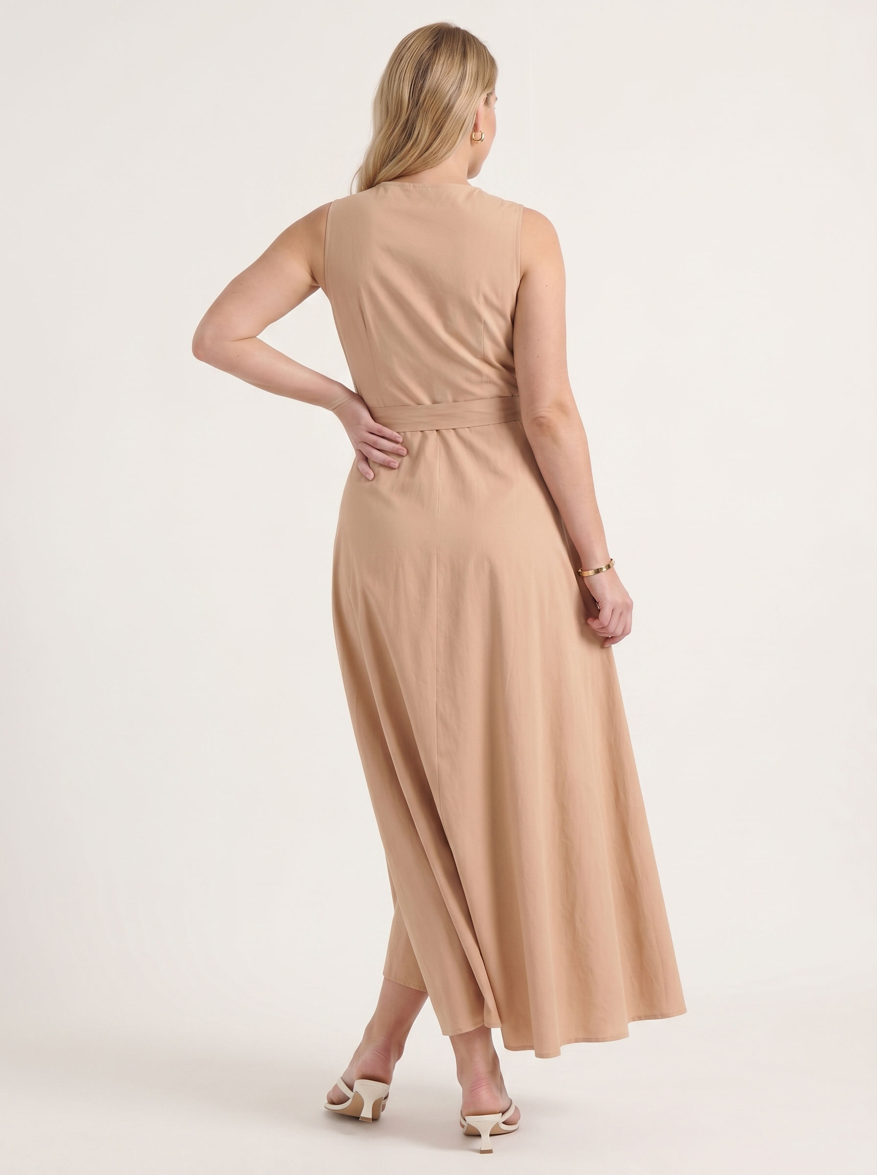 Reena Maxikleid mit Wickeloptik und Bindegürtel