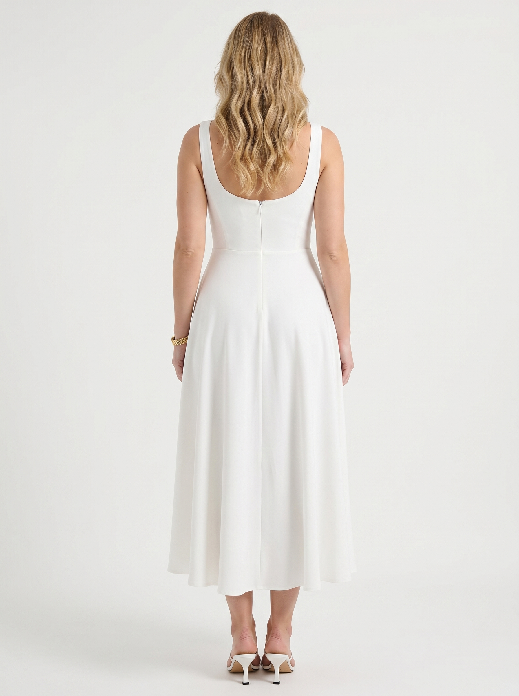 Clarisse Midikleid mit Karree-Ausschnitt und Schwingrock