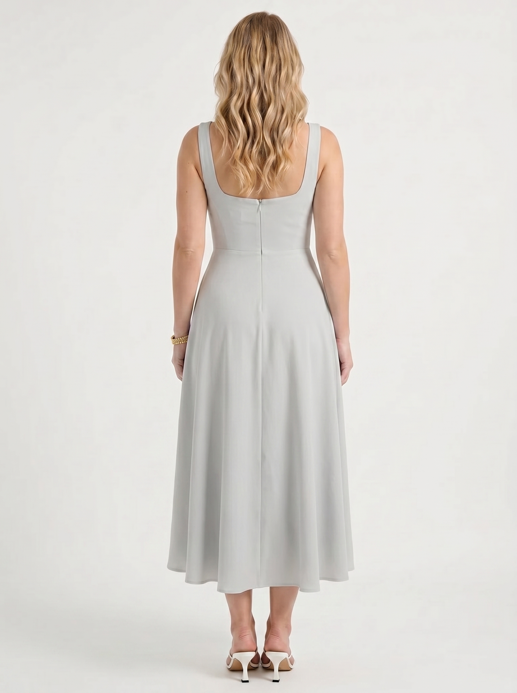 Clarisse Midikleid mit Karree-Ausschnitt und Schwingrock