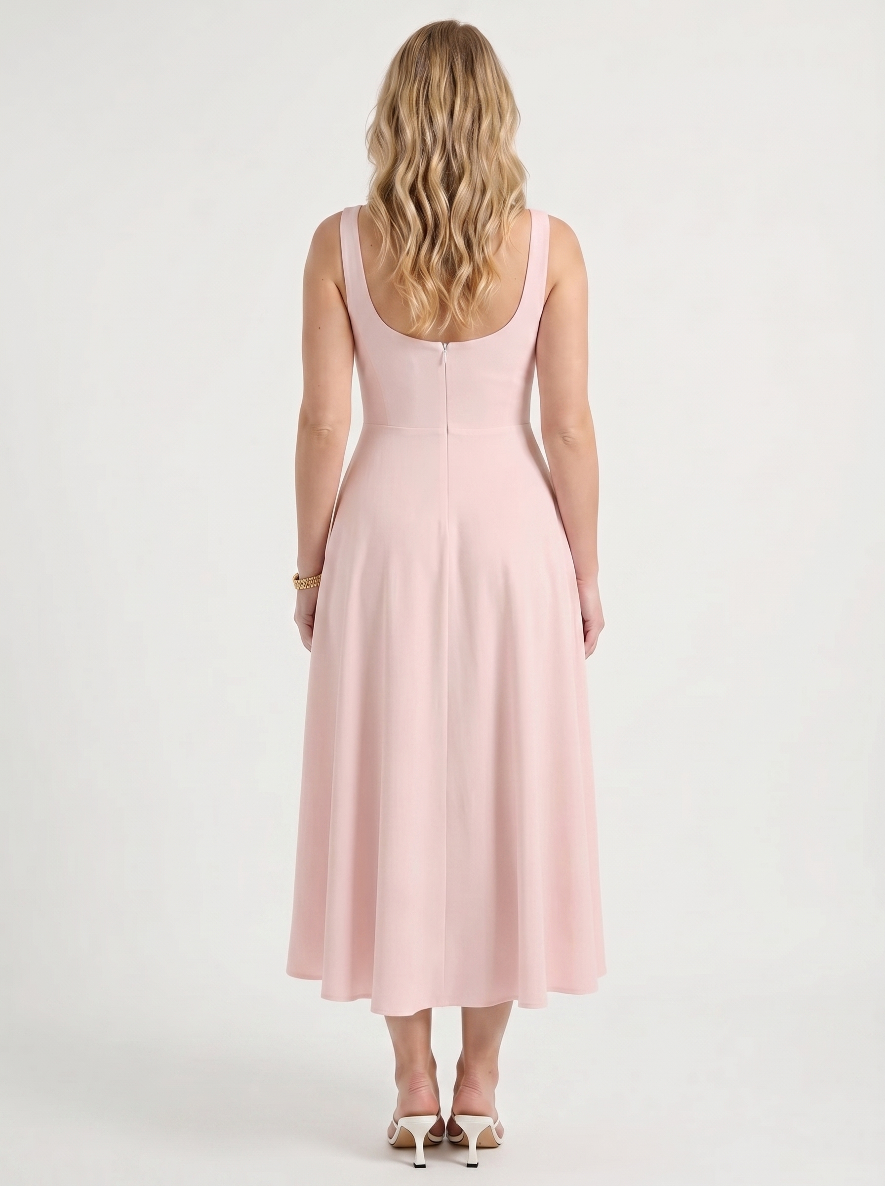 Clarisse Midikleid mit Karree-Ausschnitt und Schwingrock