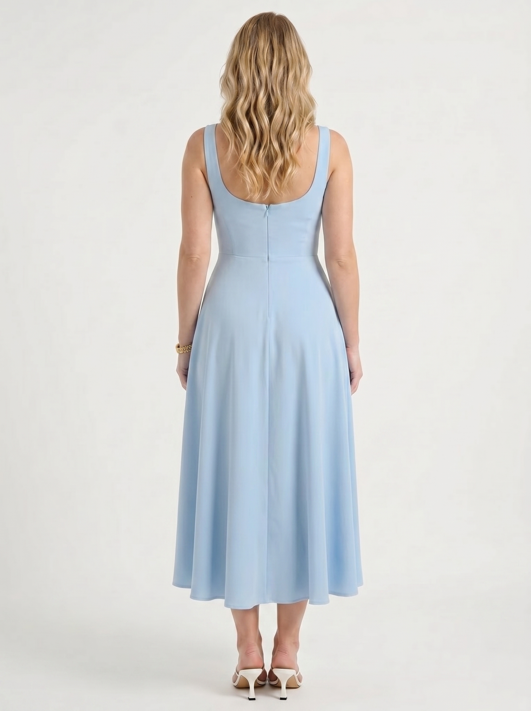 Clarisse Midikleid mit Karree-Ausschnitt und Schwingrock