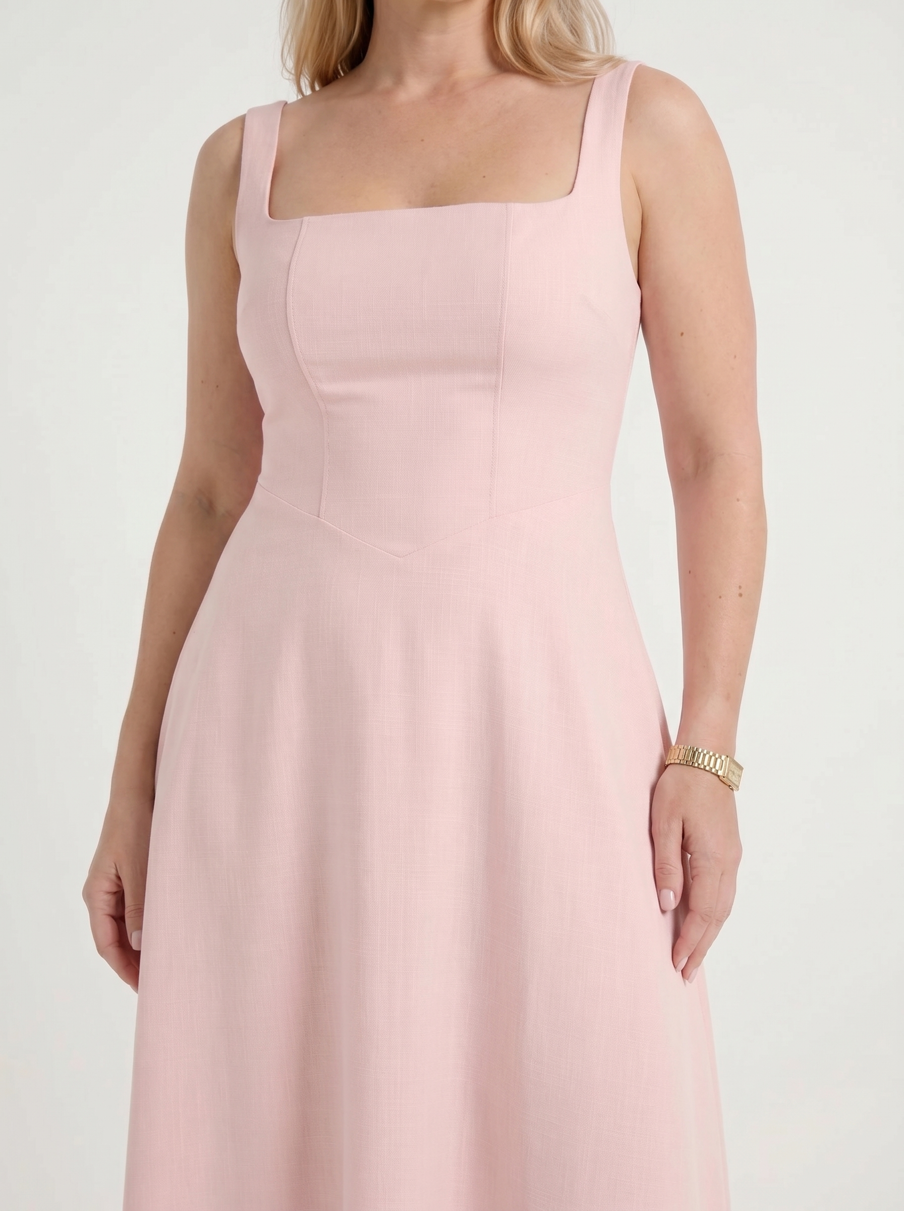 Clarisse Midikleid mit Karree-Ausschnitt und Schwingrock