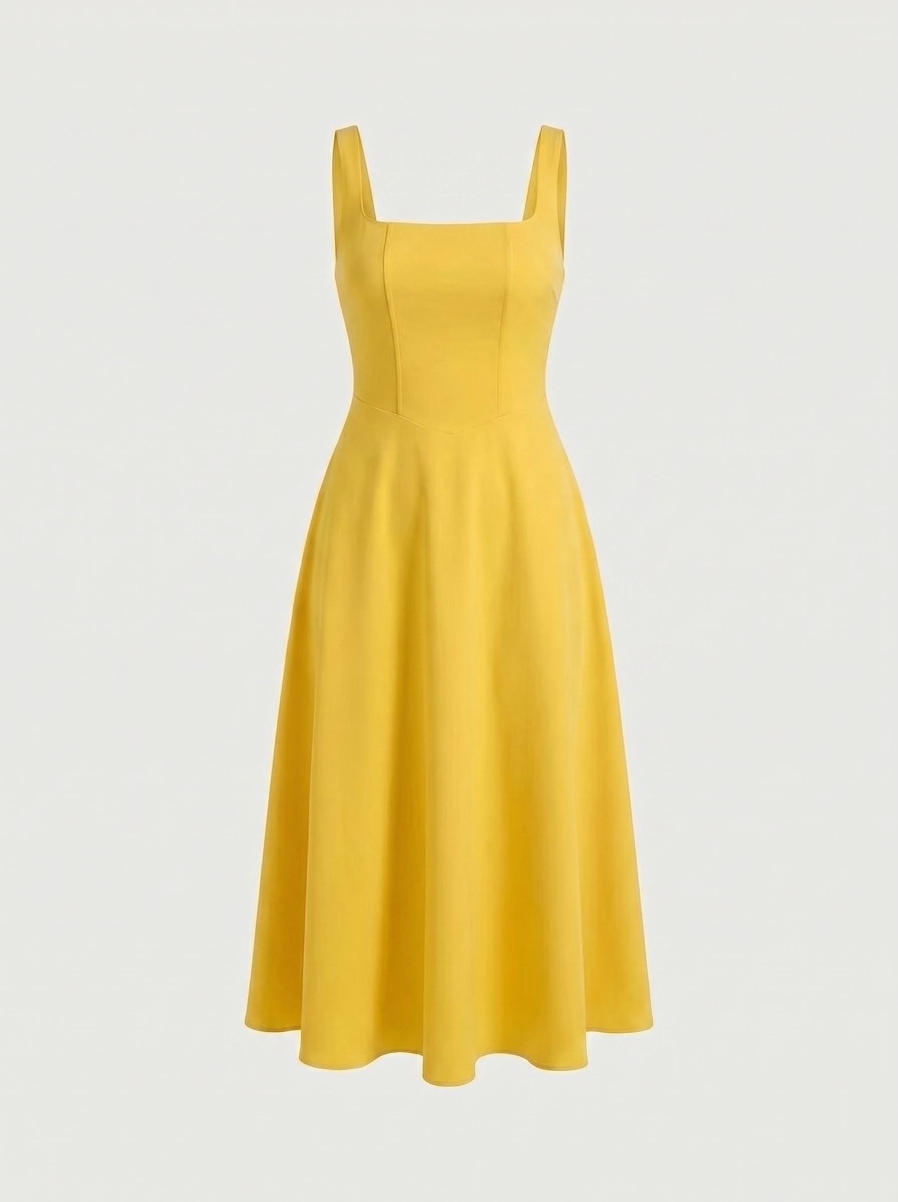 Clarisse Midikleid mit Karree-Ausschnitt und Schwingrock