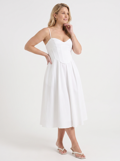 Primrose Midikleid mit Korsett-inspiriertem Oberteil