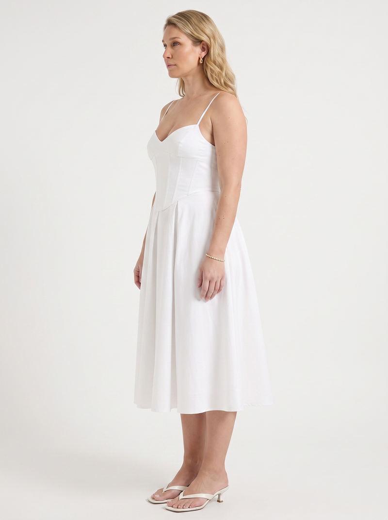 Primrose Midikleid mit Korsett-inspiriertem Oberteil