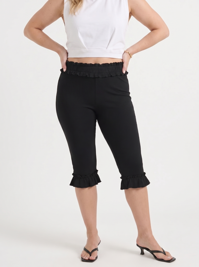 Mishella Caprihose mit Rüschensaum