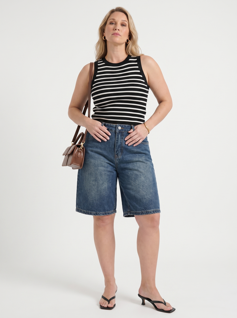 Elana Jeans-Bermudashorts