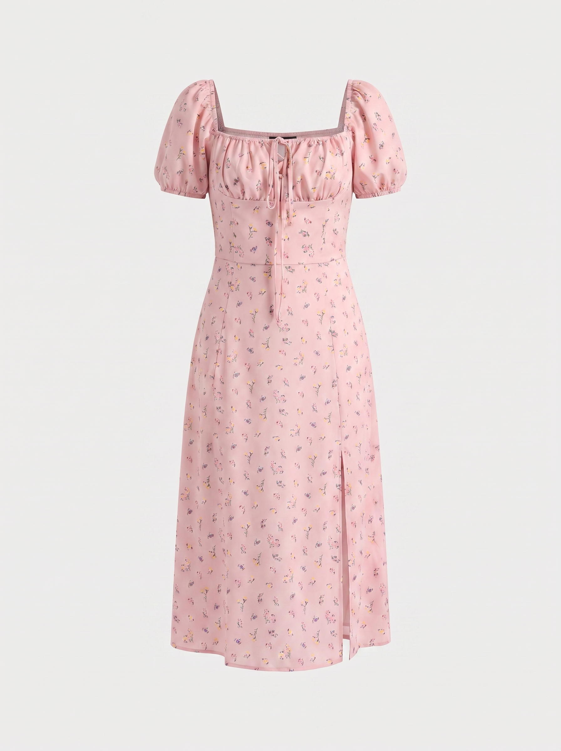Ivy Midikleid mit Blumenprint und Puffärmeln