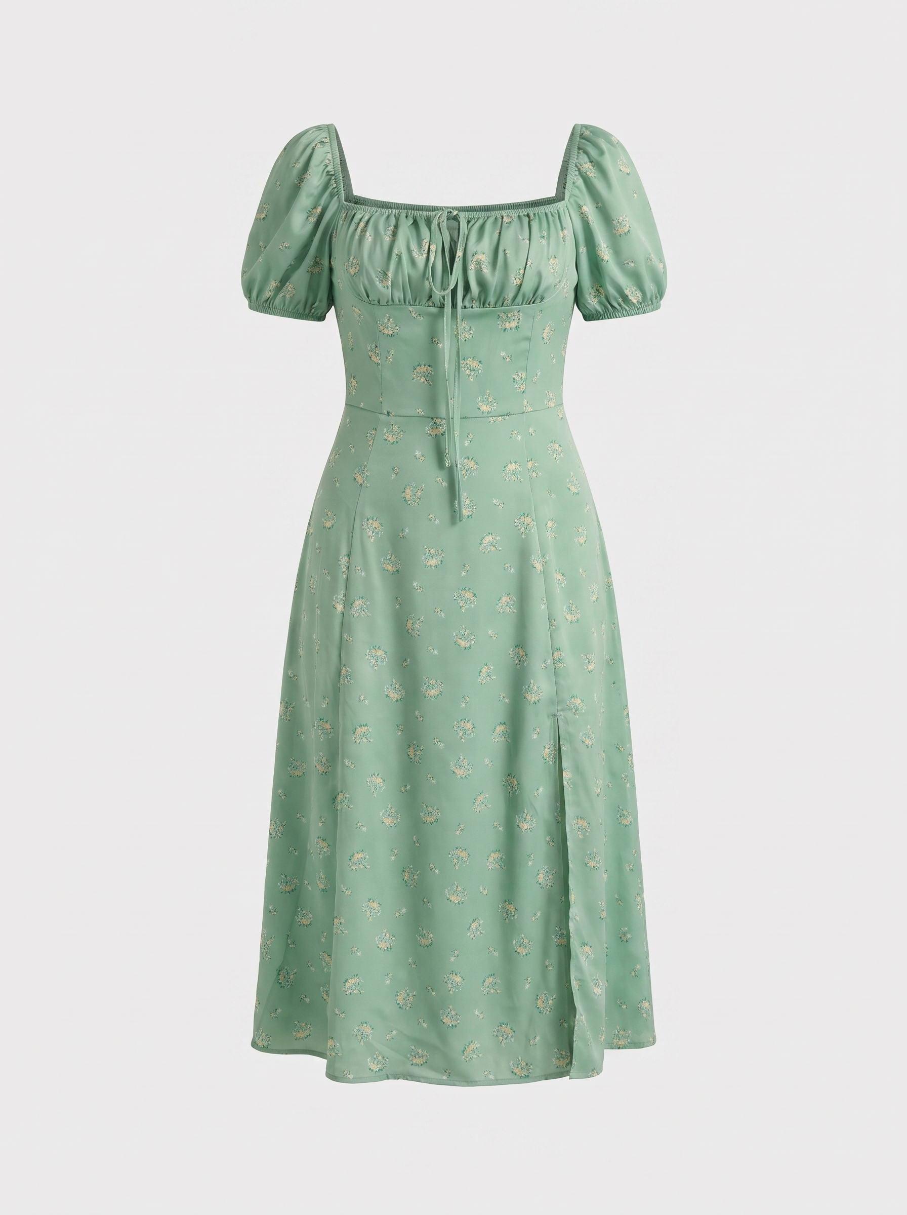 Ivy Midikleid mit Blumenprint und Puffärmeln