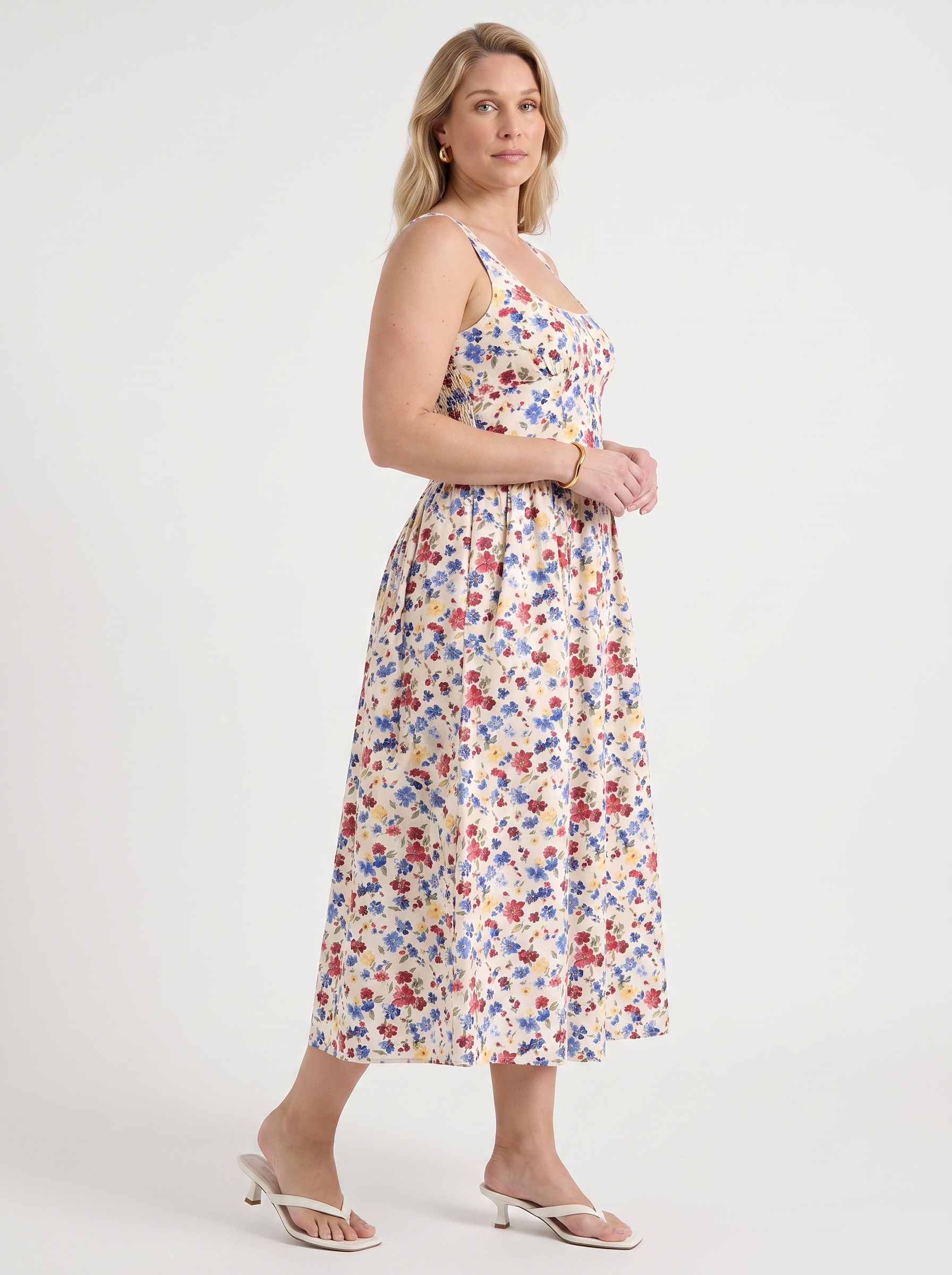Delilah Midikleid mit Blumenmuster