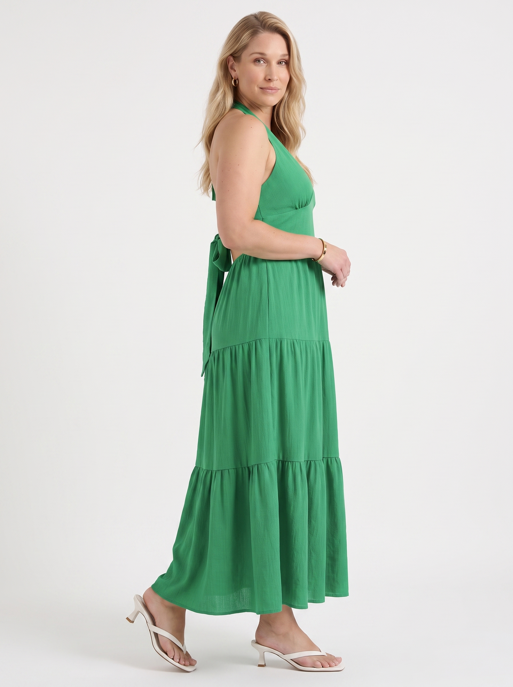 Sloane Volant-Maxikleid mit Neckholder