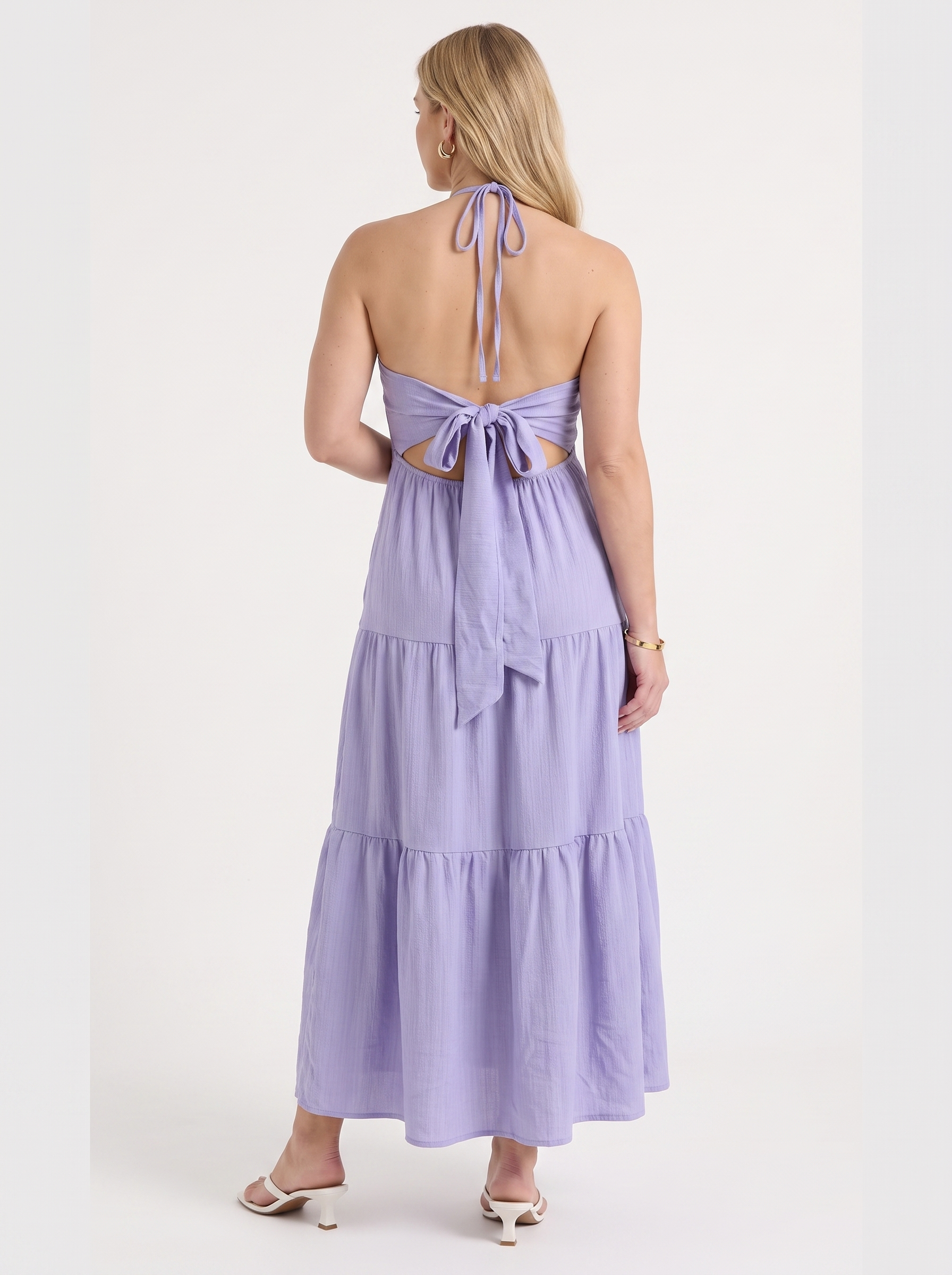 Sloane Volant-Maxikleid mit Neckholder