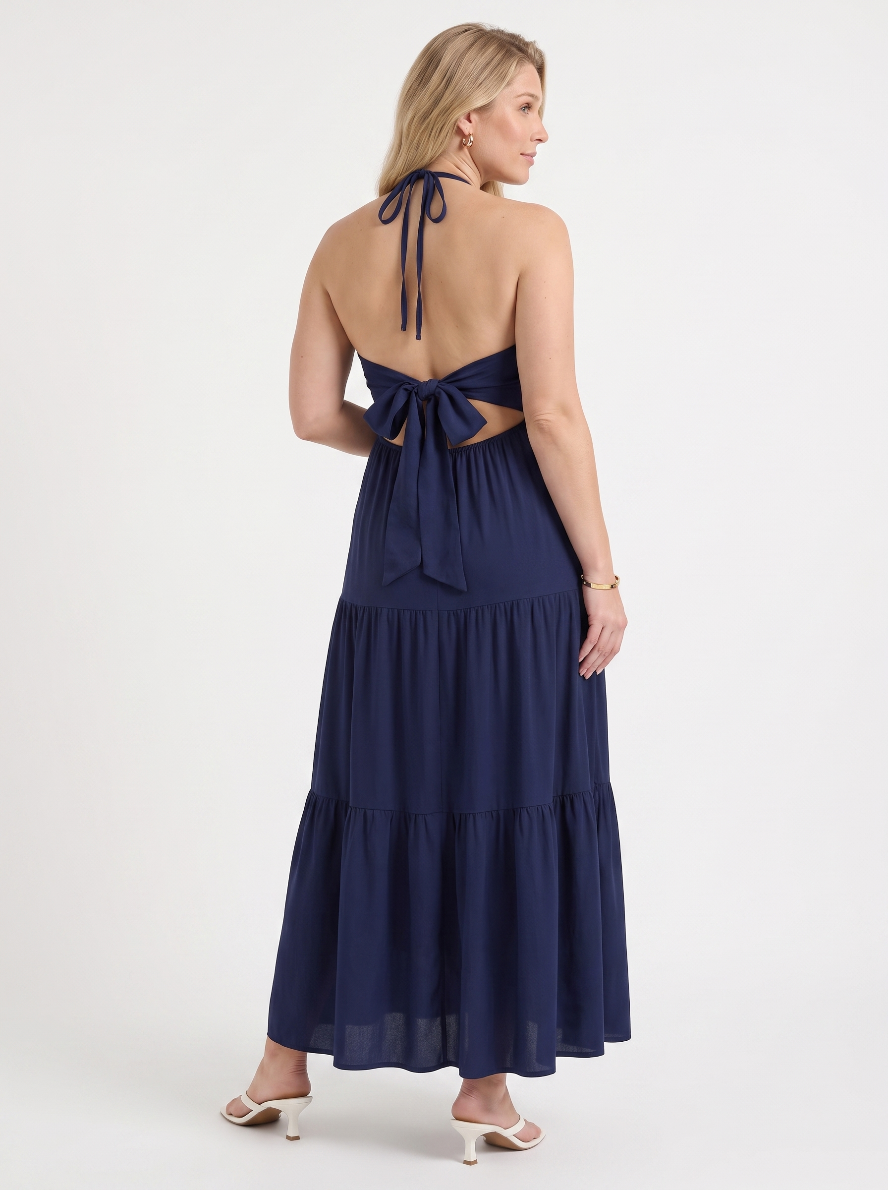 Sloane Volant-Maxikleid mit Neckholder
