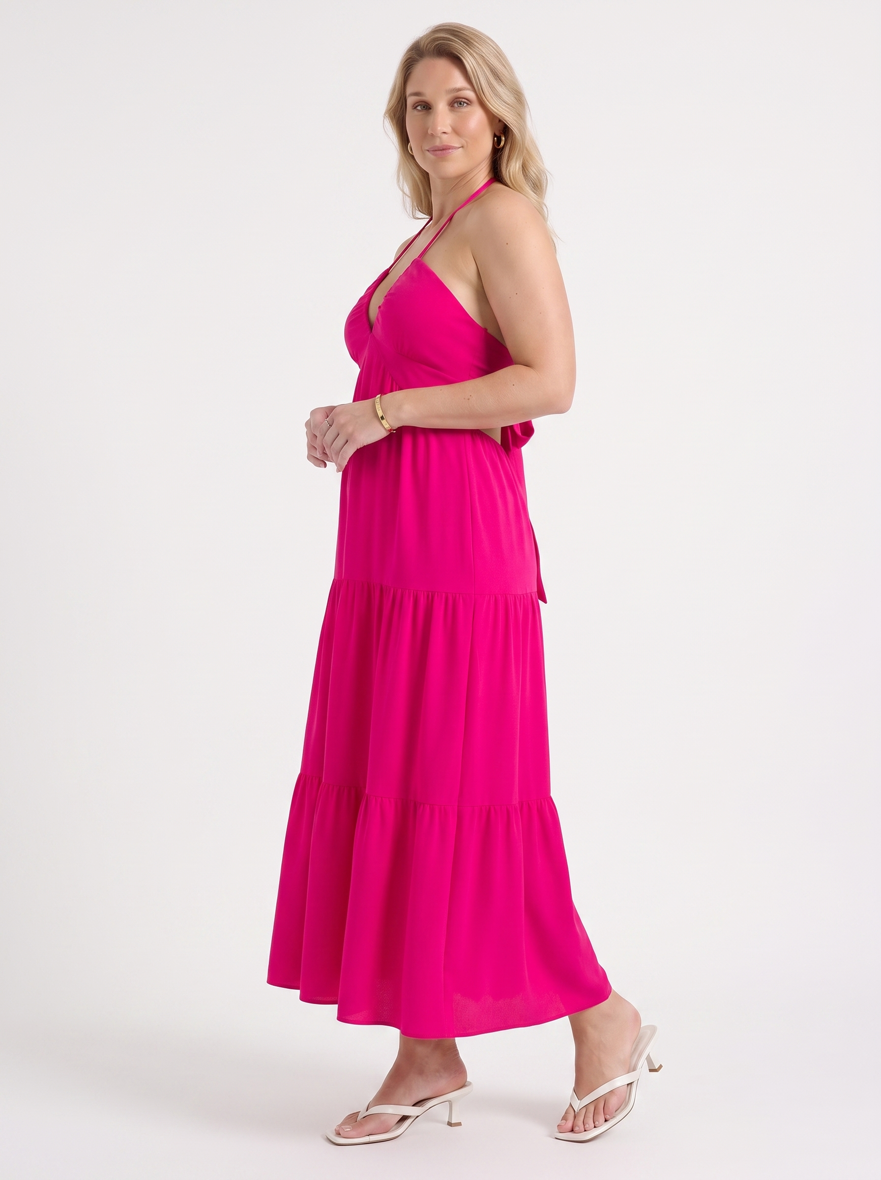 Sloane Volant-Maxikleid mit Neckholder
