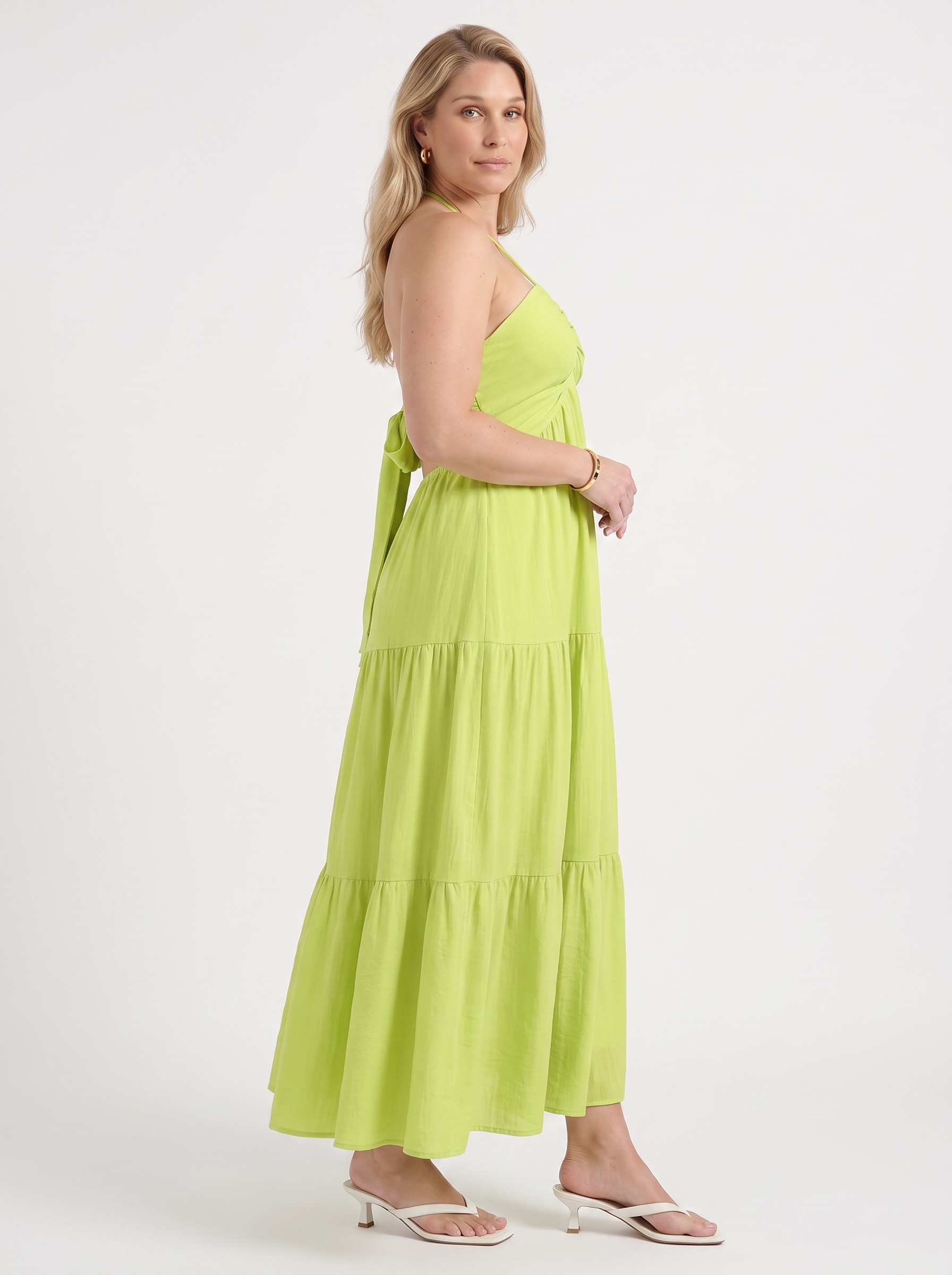 Sloane Volant-Maxikleid mit Neckholder