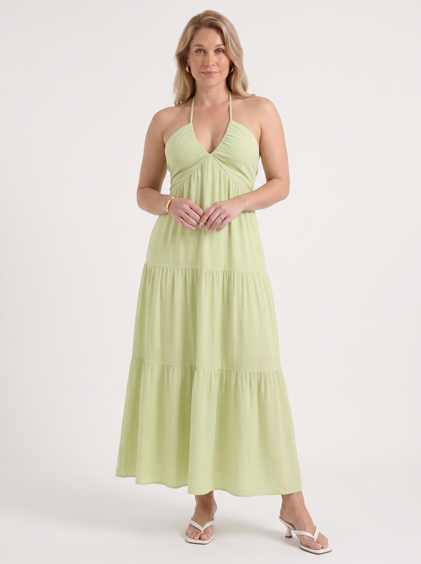 Sloane Volant-Maxikleid mit Neckholder