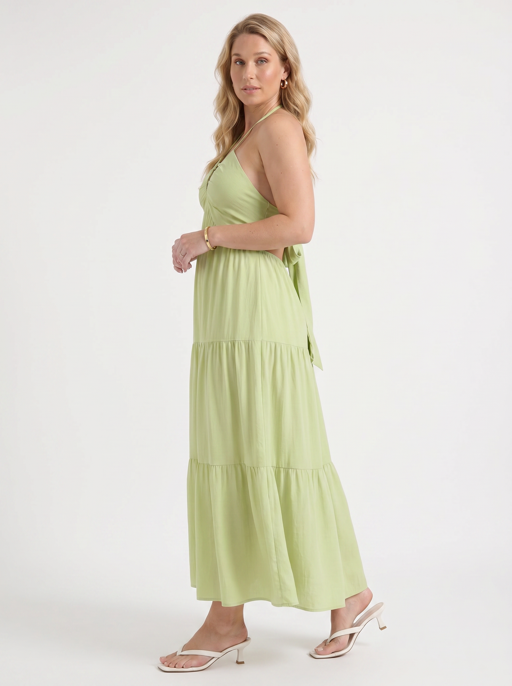 Sloane Volant-Maxikleid mit Neckholder