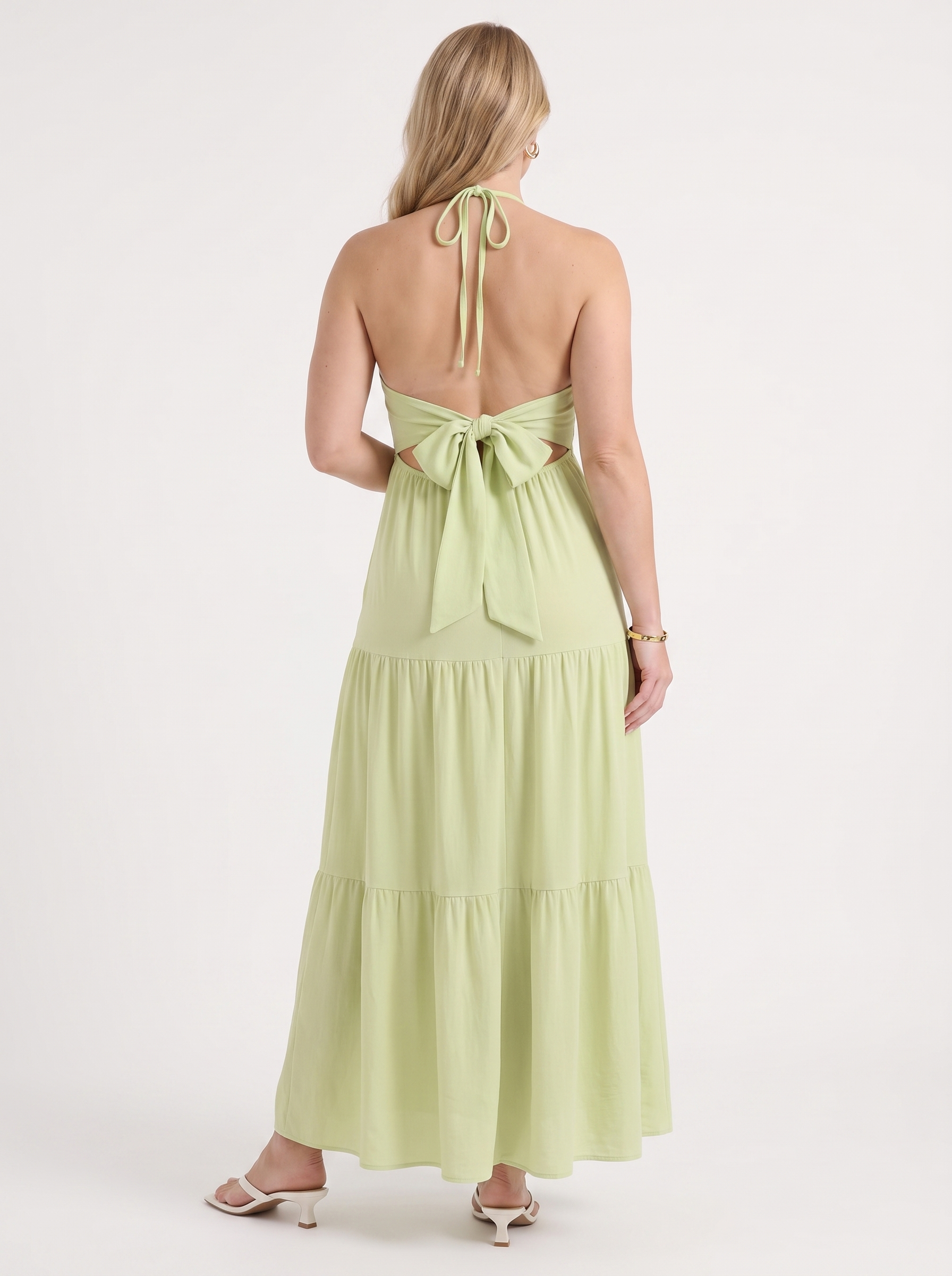Sloane Volant-Maxikleid mit Neckholder