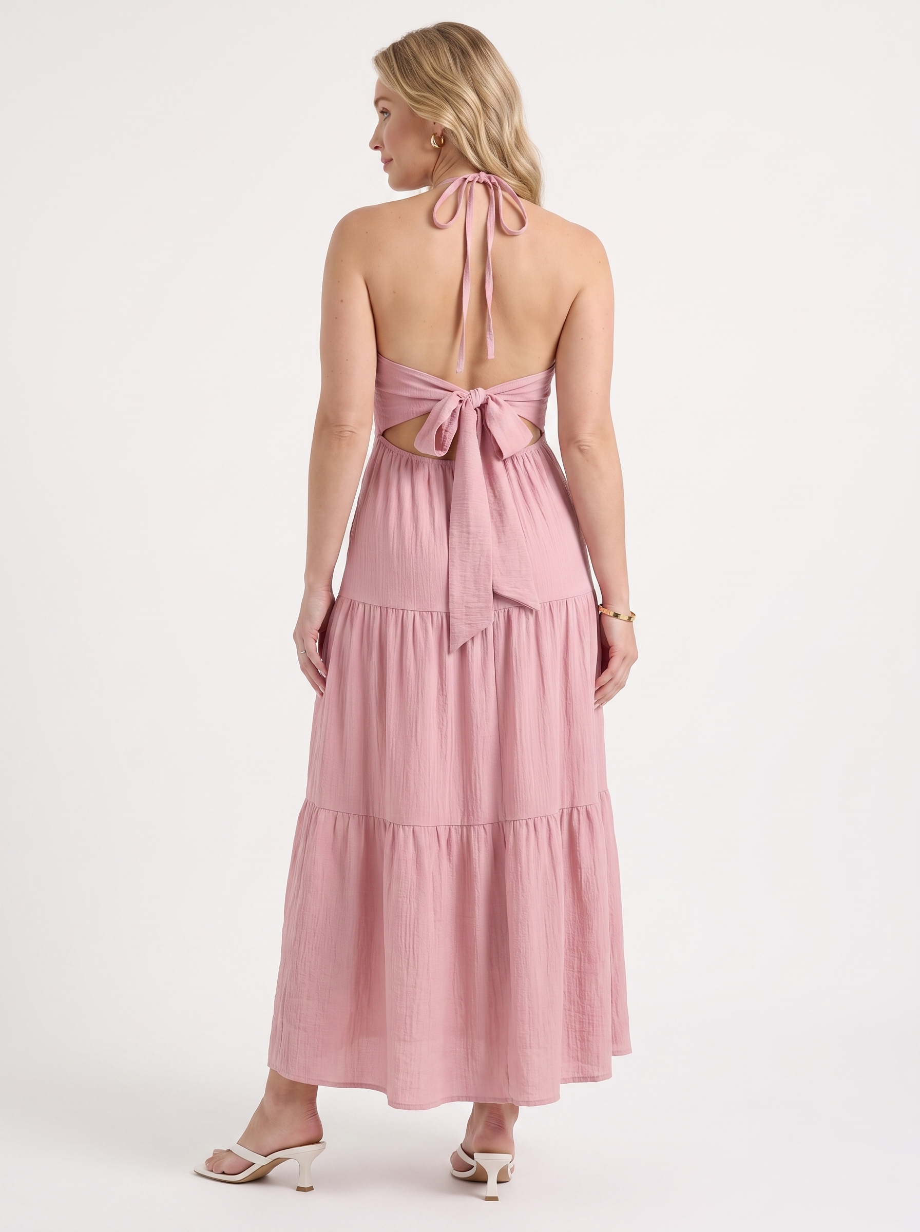 Sloane Volant-Maxikleid mit Neckholder