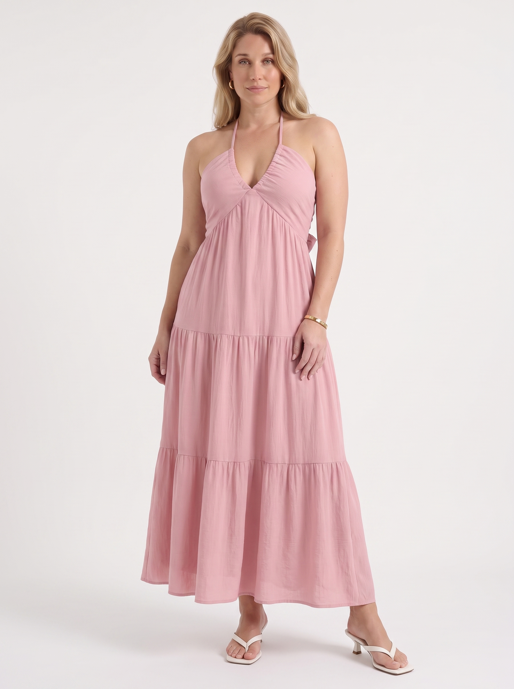 Sloane Volant-Maxikleid mit Neckholder