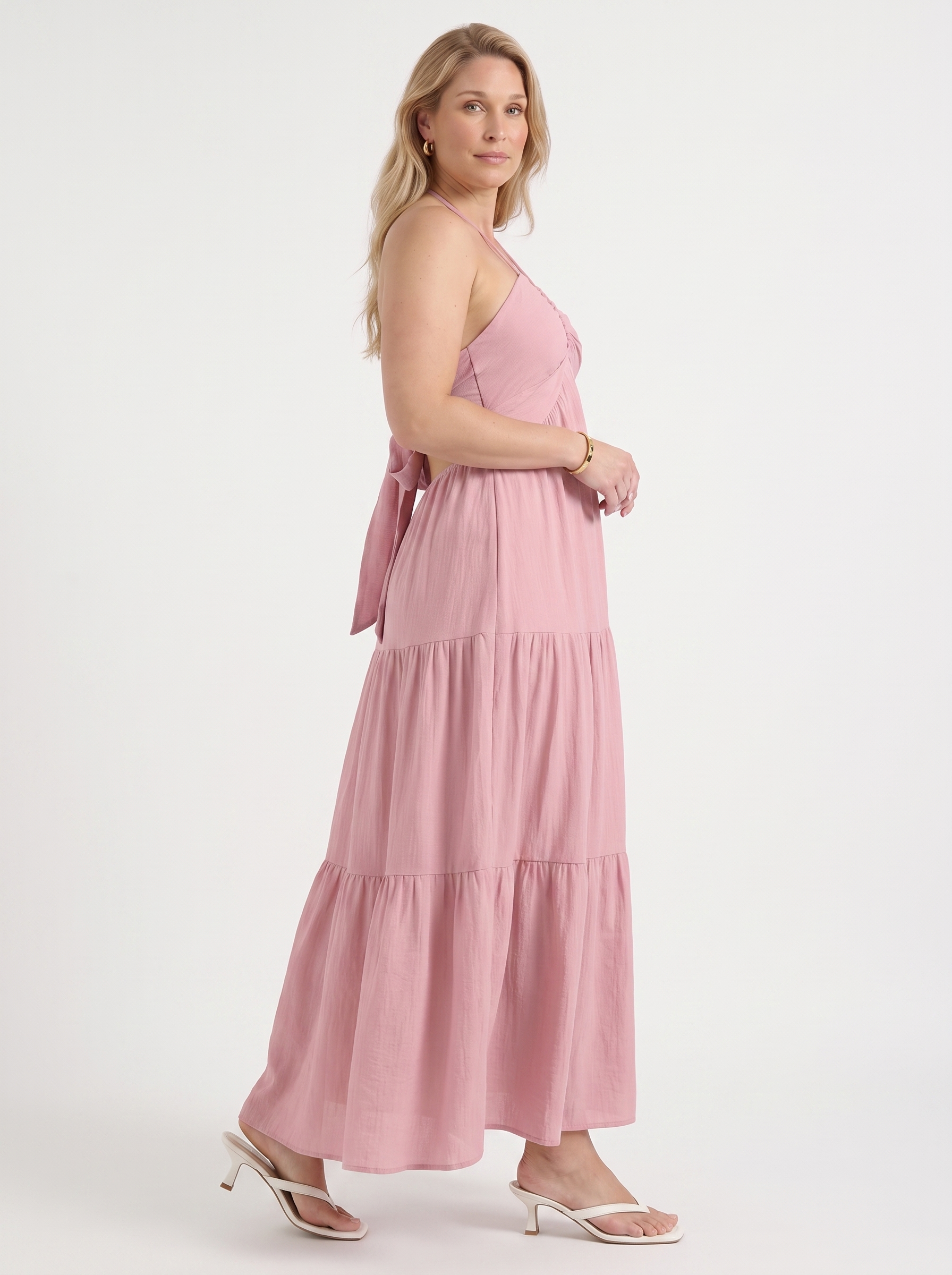 Sloane Volant-Maxikleid mit Neckholder