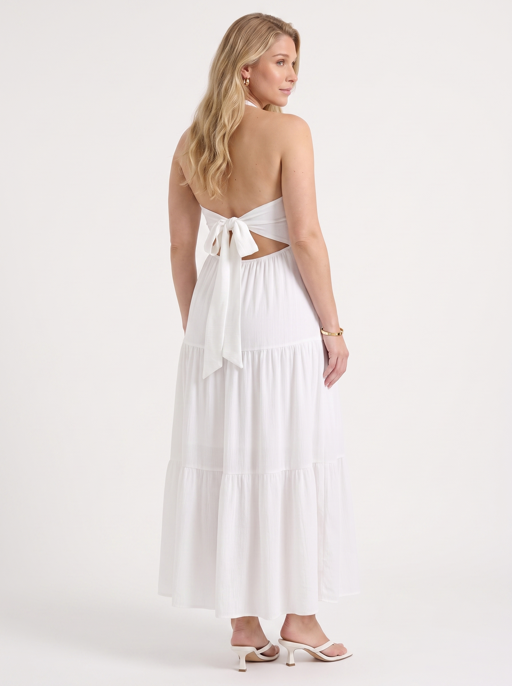 Sloane Volant-Maxikleid mit Neckholder