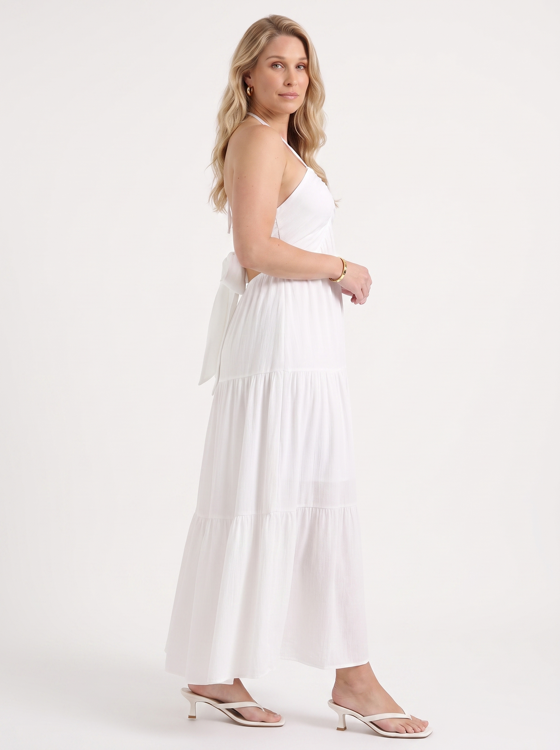 Sloane Volant-Maxikleid mit Neckholder