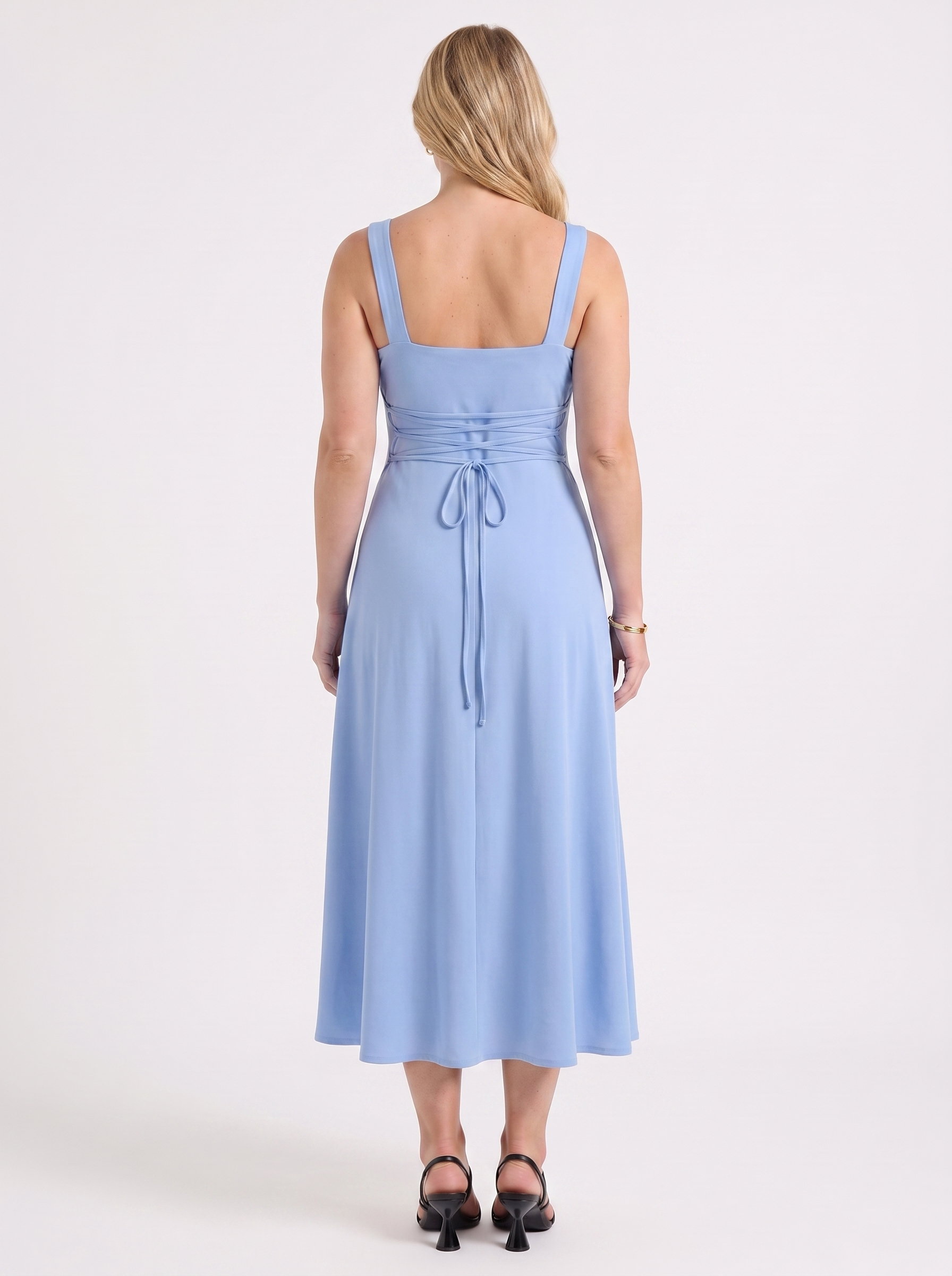 Chloe Midikleid mit Karree-Ausschnitt