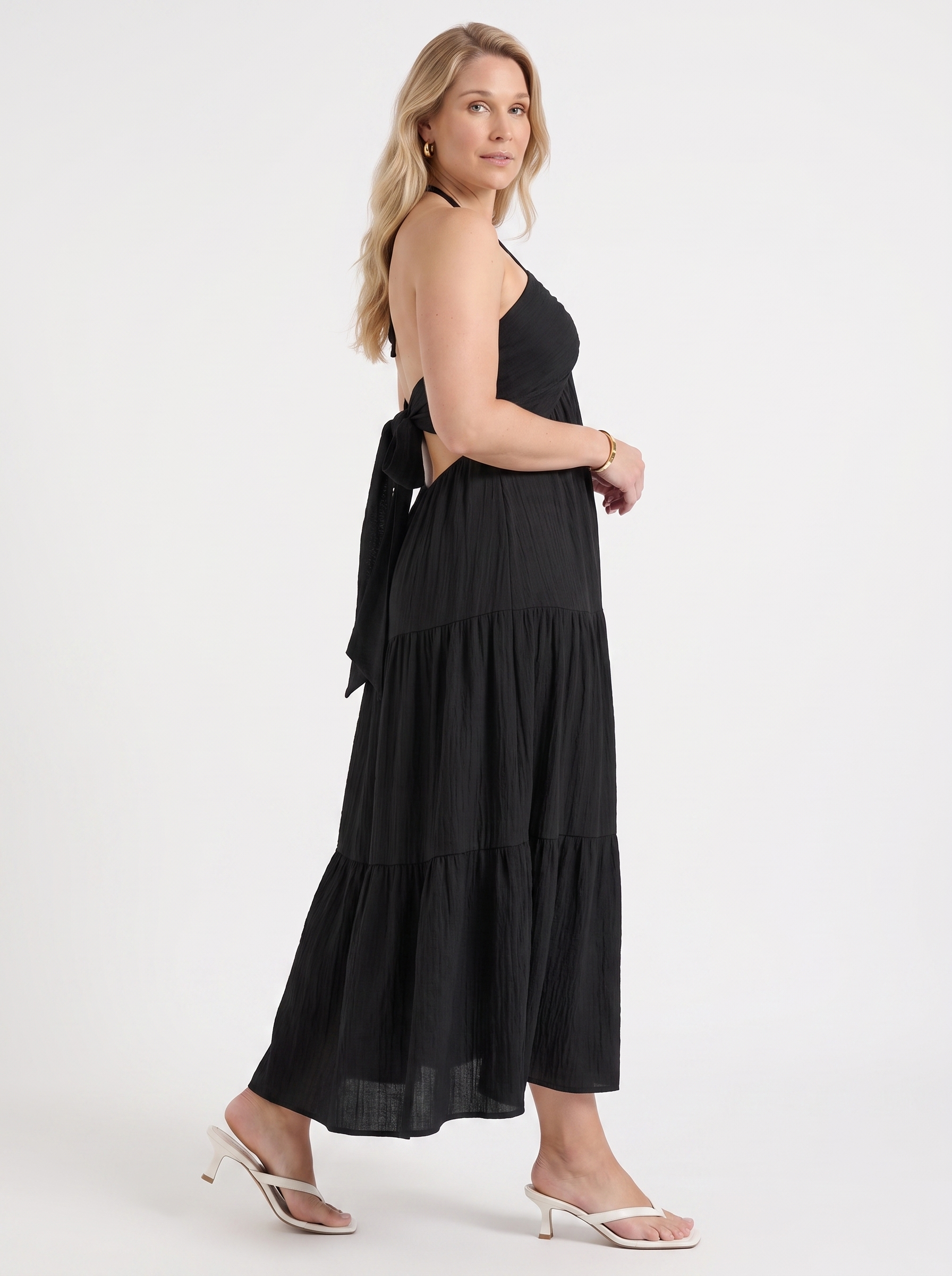 Sloane Volant-Maxikleid mit Neckholder