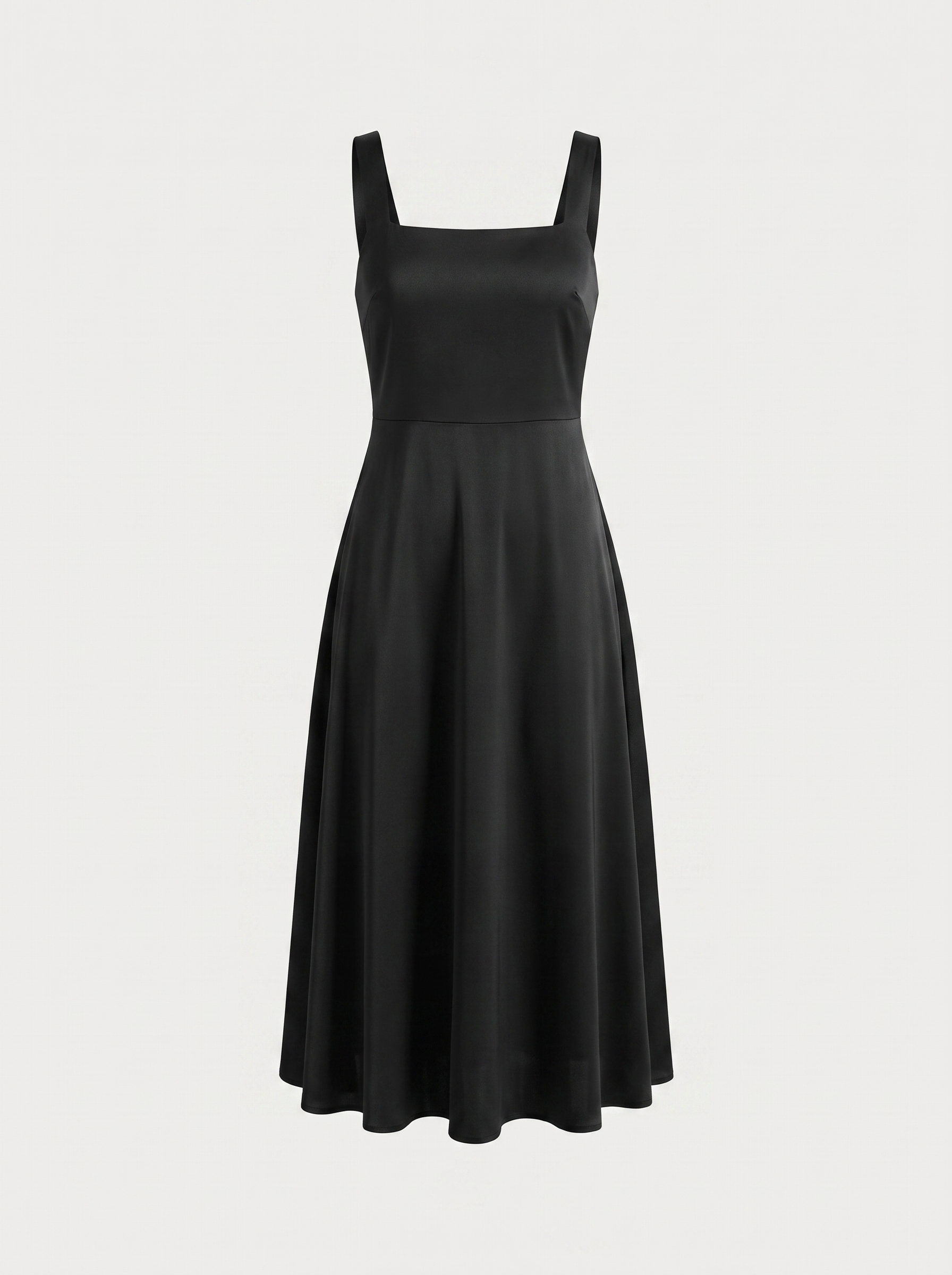 Chloe Midikleid mit Karree-Ausschnitt