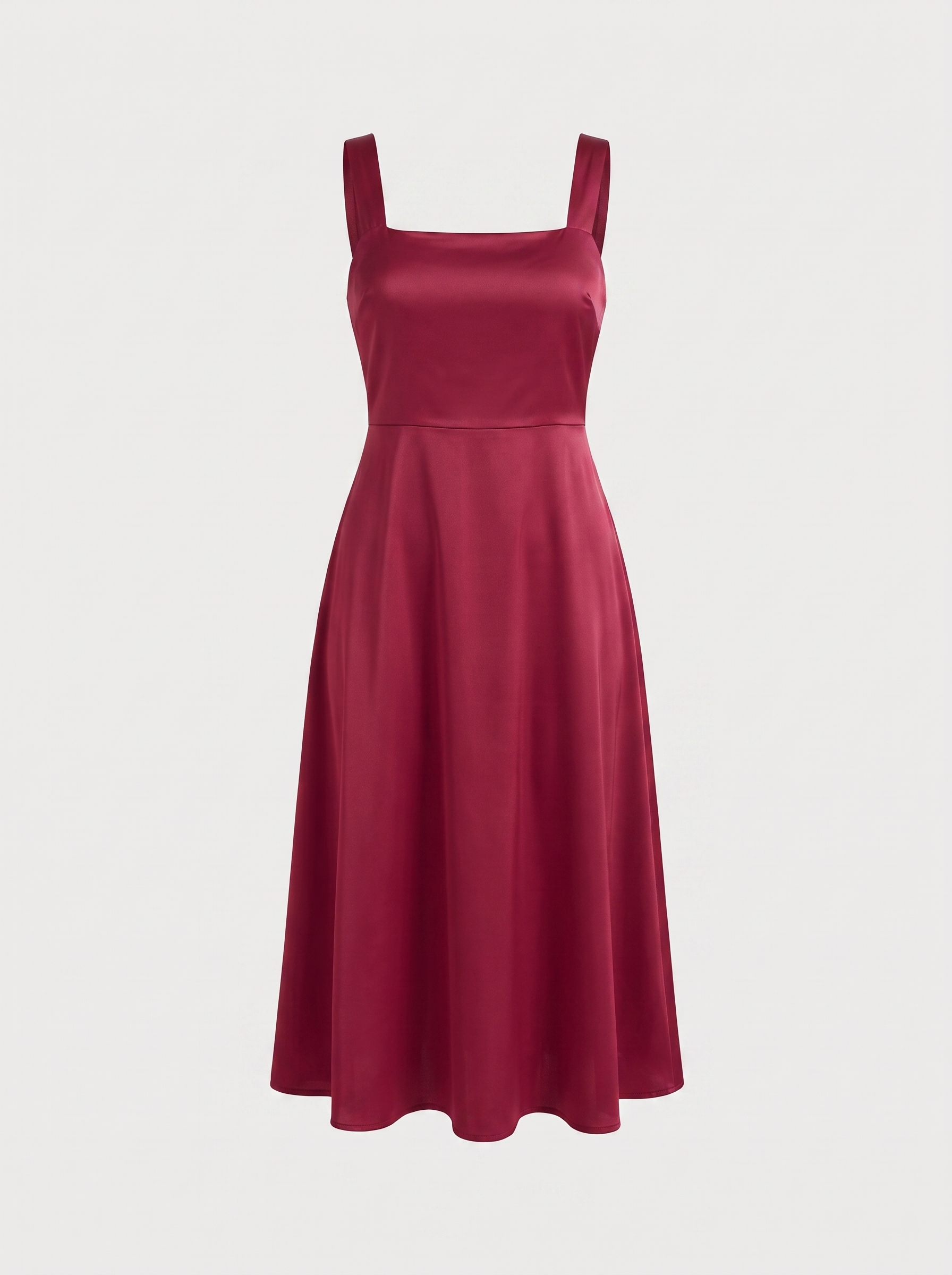 Chloe Midikleid mit Karree-Ausschnitt
