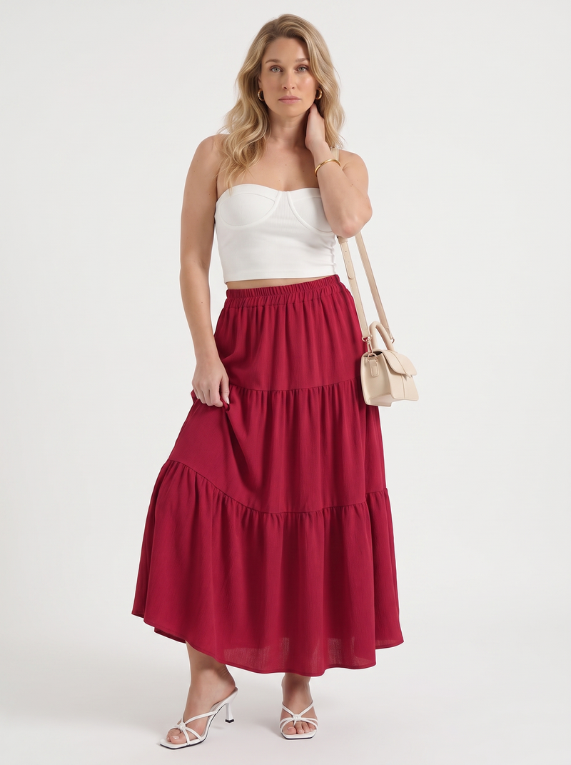 Agatha Maxirock im Stufen-Look