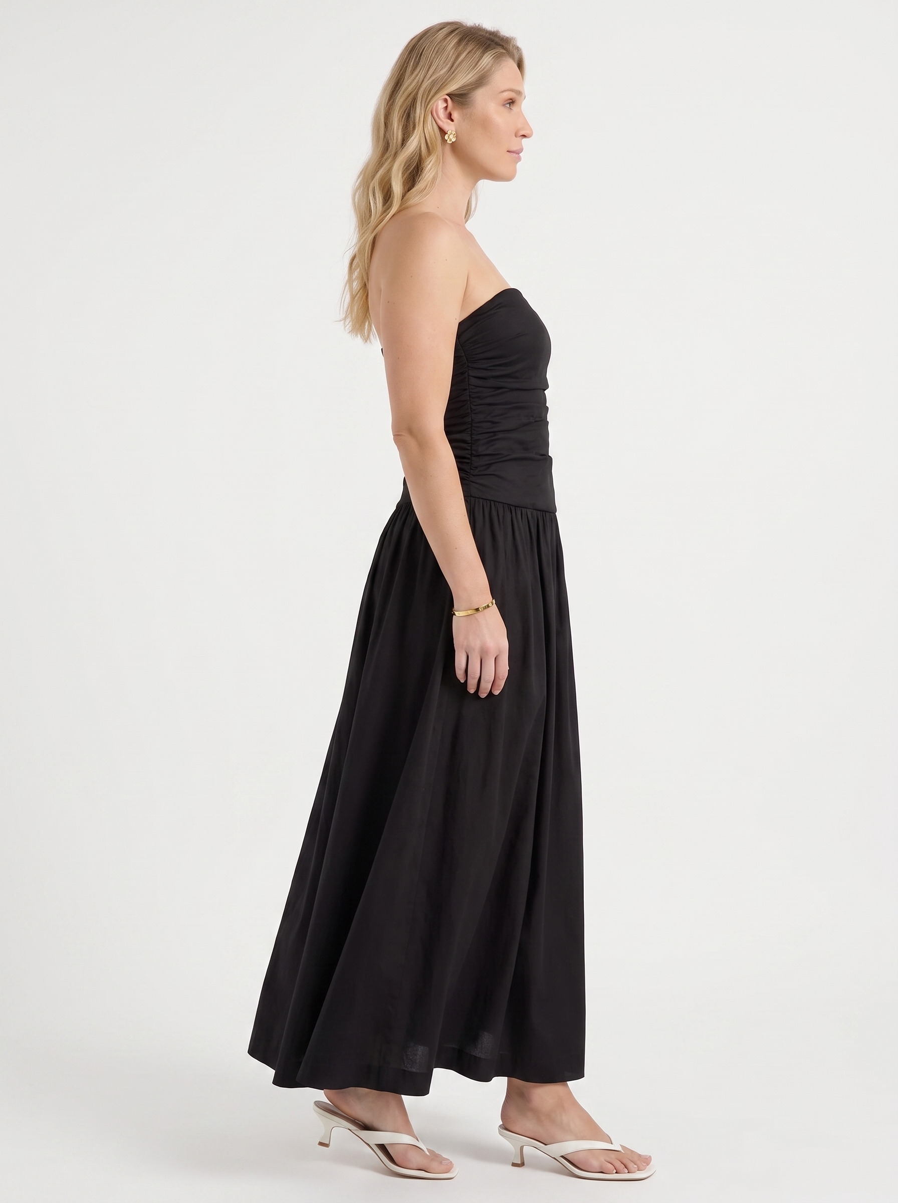 Glenna Gerafftes Bandeau Maxikleid