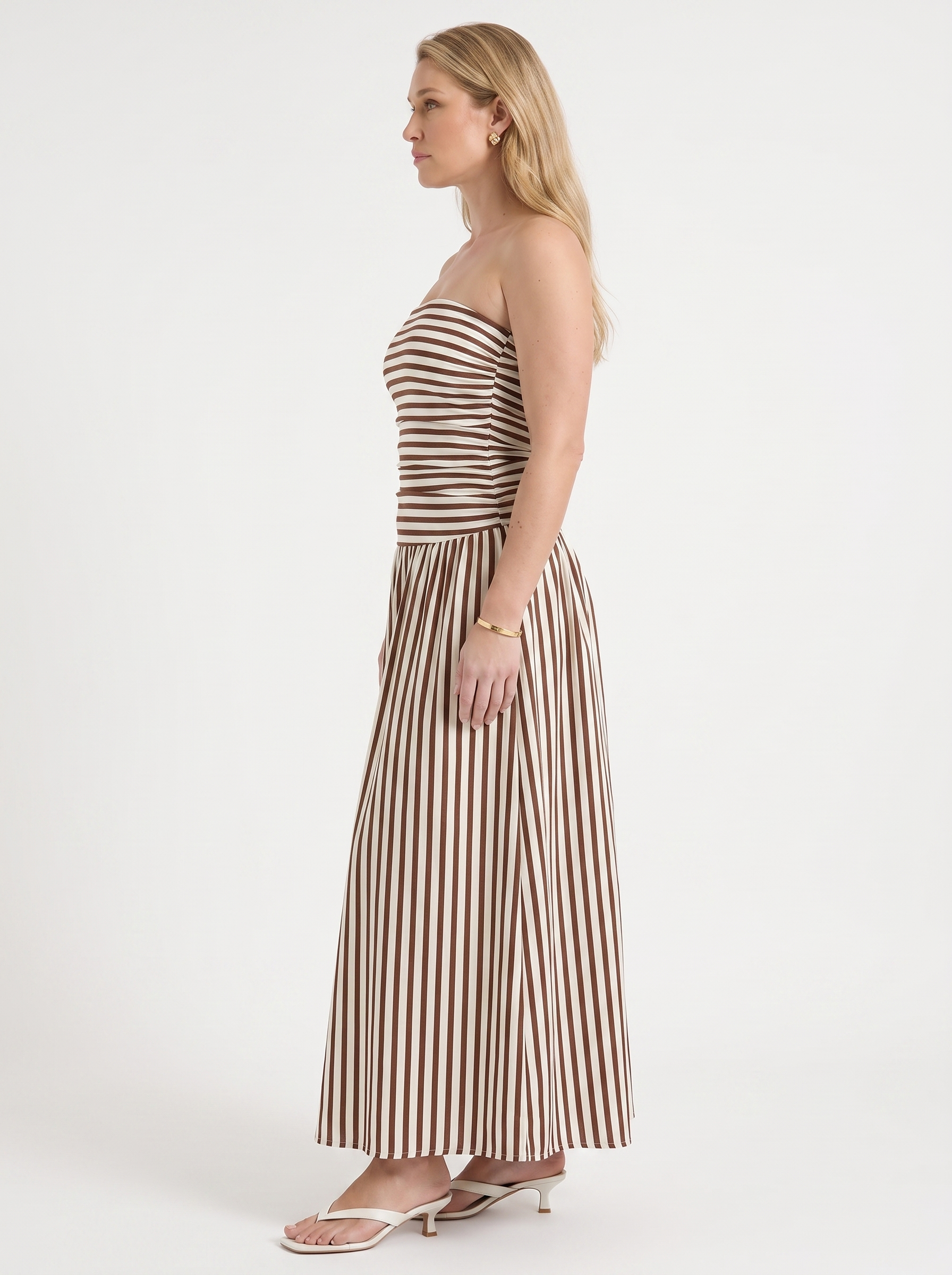 Glenna Gerafftes Bandeau Maxikleid