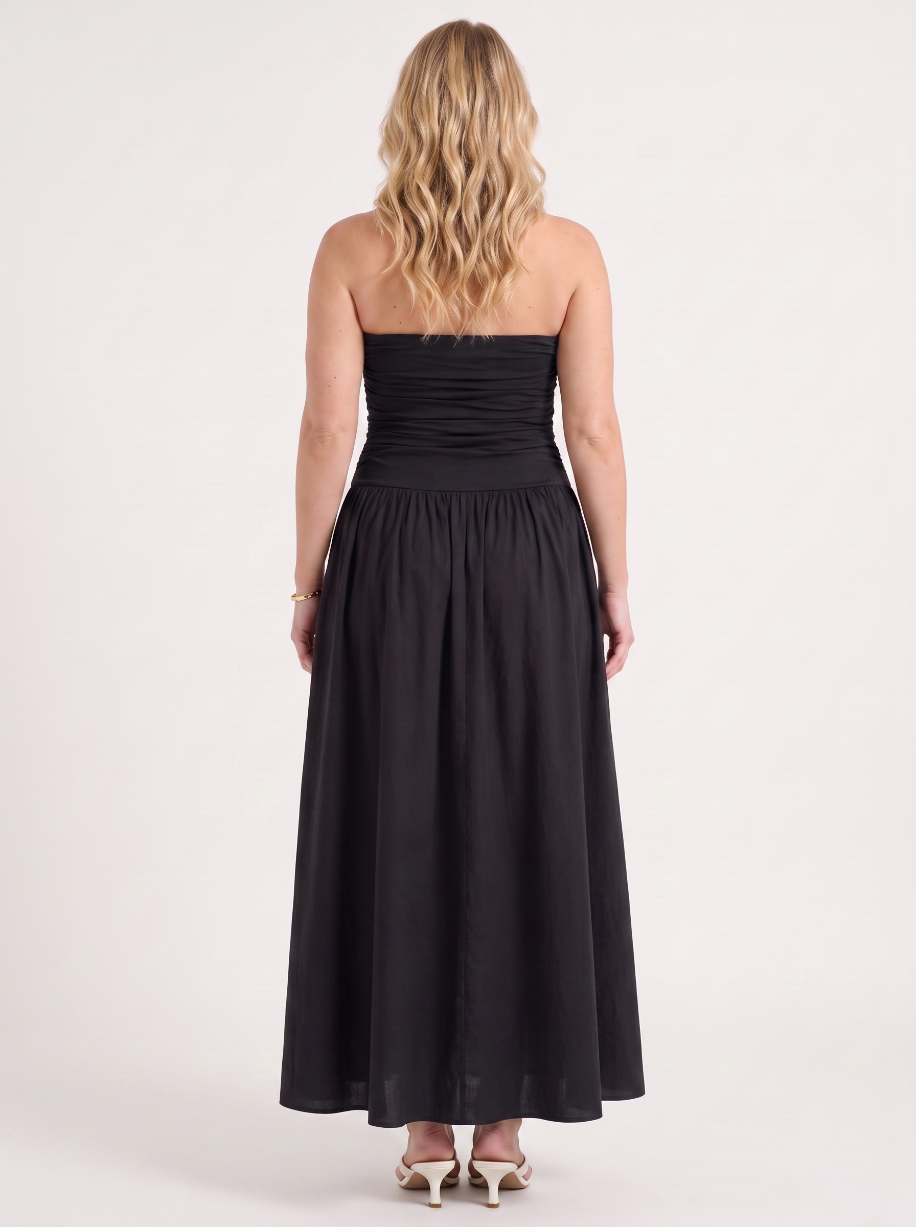 Glenna Gerafftes Bandeau Maxikleid