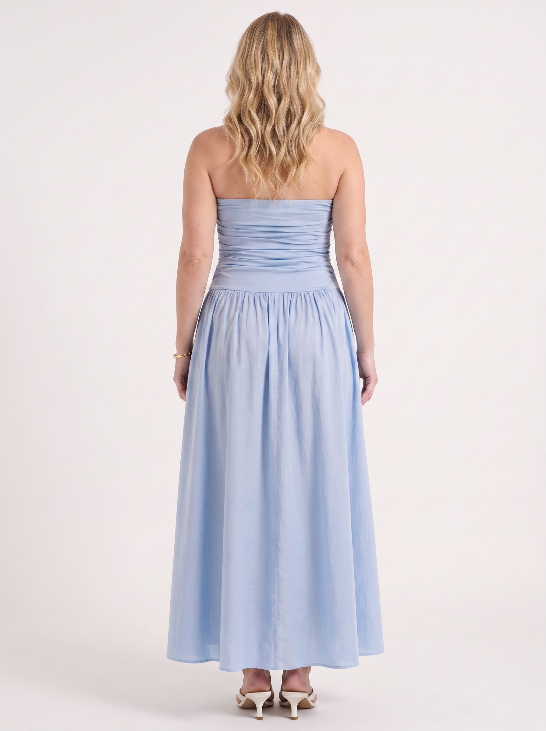 Glenna Gerafftes Bandeau Maxikleid