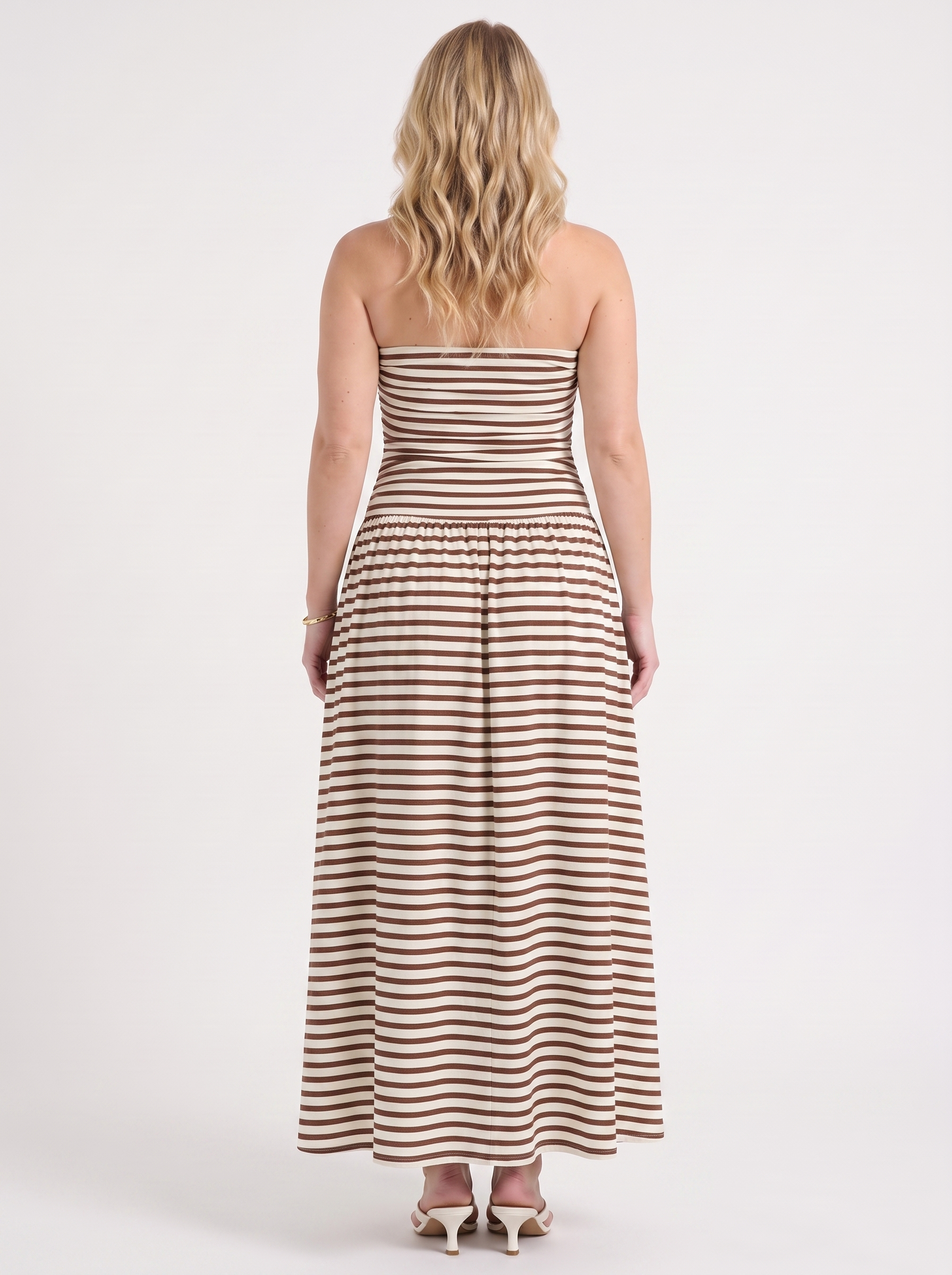 Glenna Gerafftes Bandeau Maxikleid