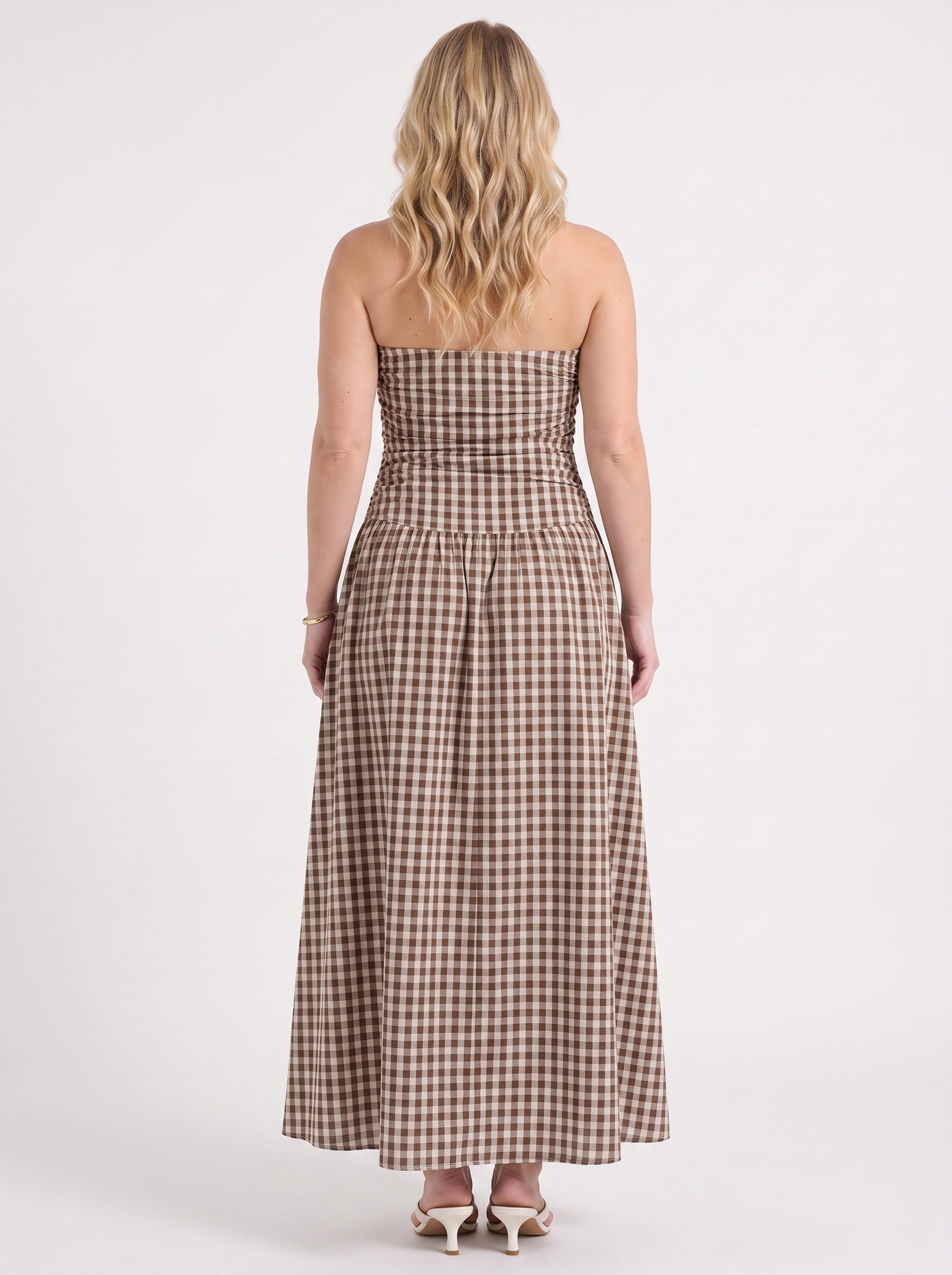 Glenna Gerafftes Bandeau Maxikleid