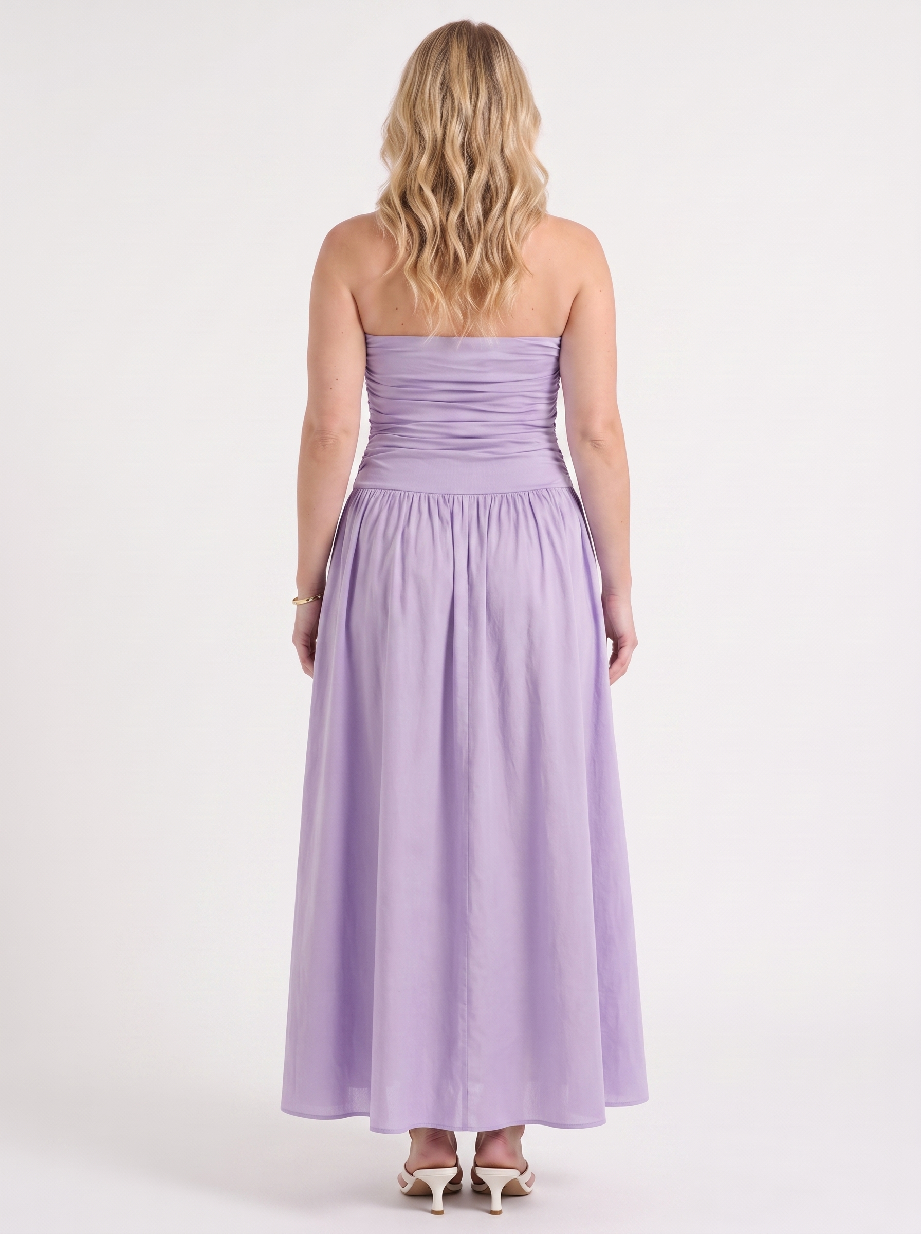 Glenna Gerafftes Bandeau Maxikleid