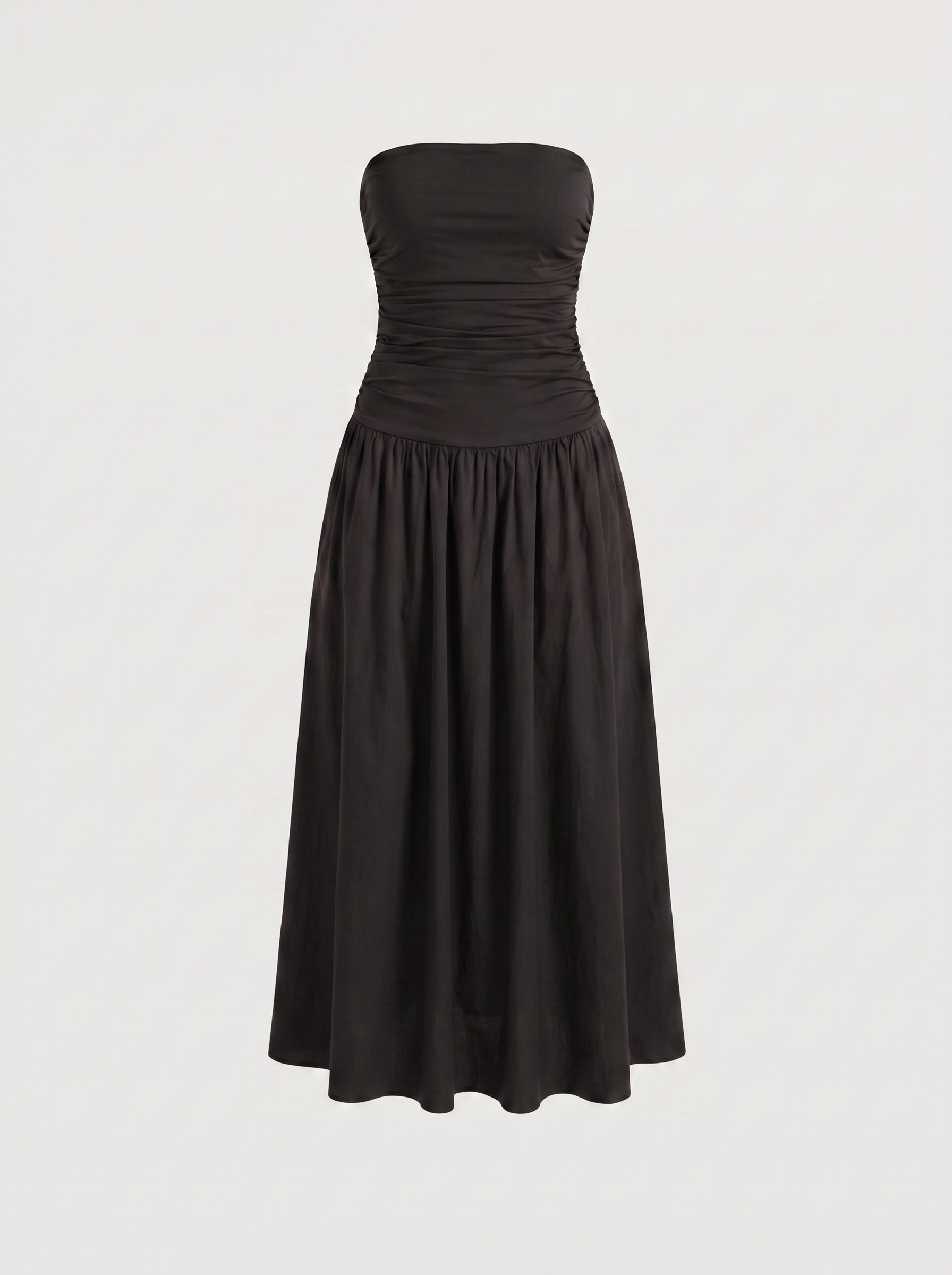 Glenna Gerafftes Bandeau Maxikleid
