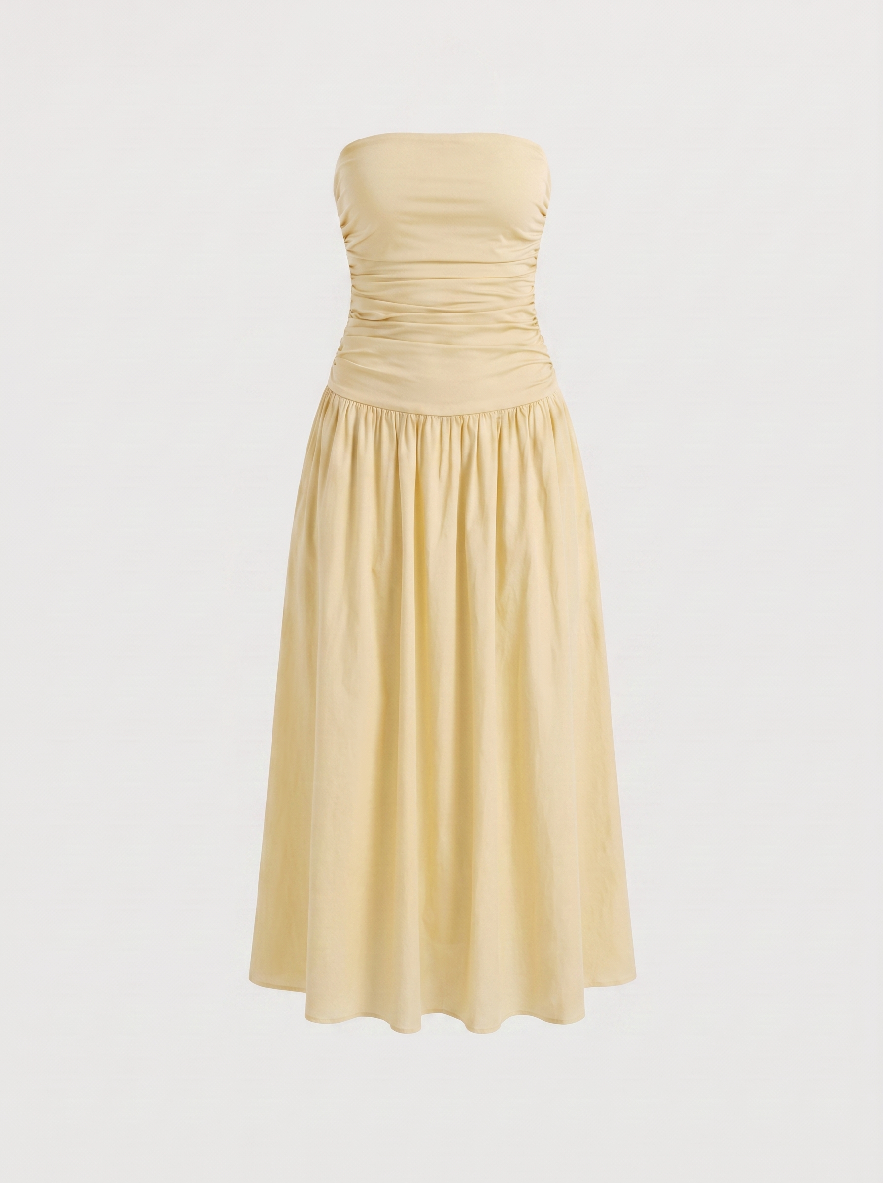 Glenna Gerafftes Bandeau Maxikleid