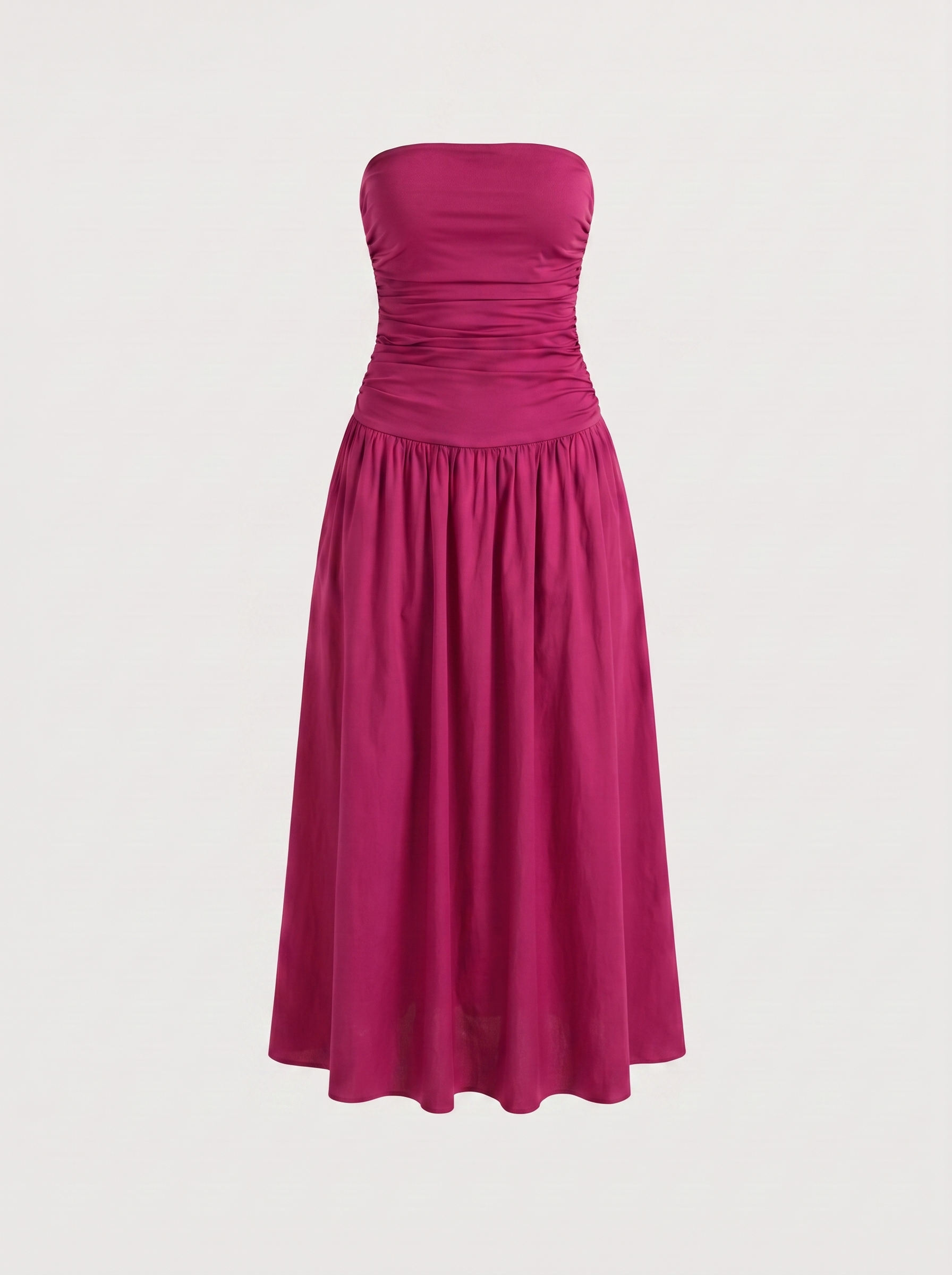 Glenna Gerafftes Bandeau Maxikleid