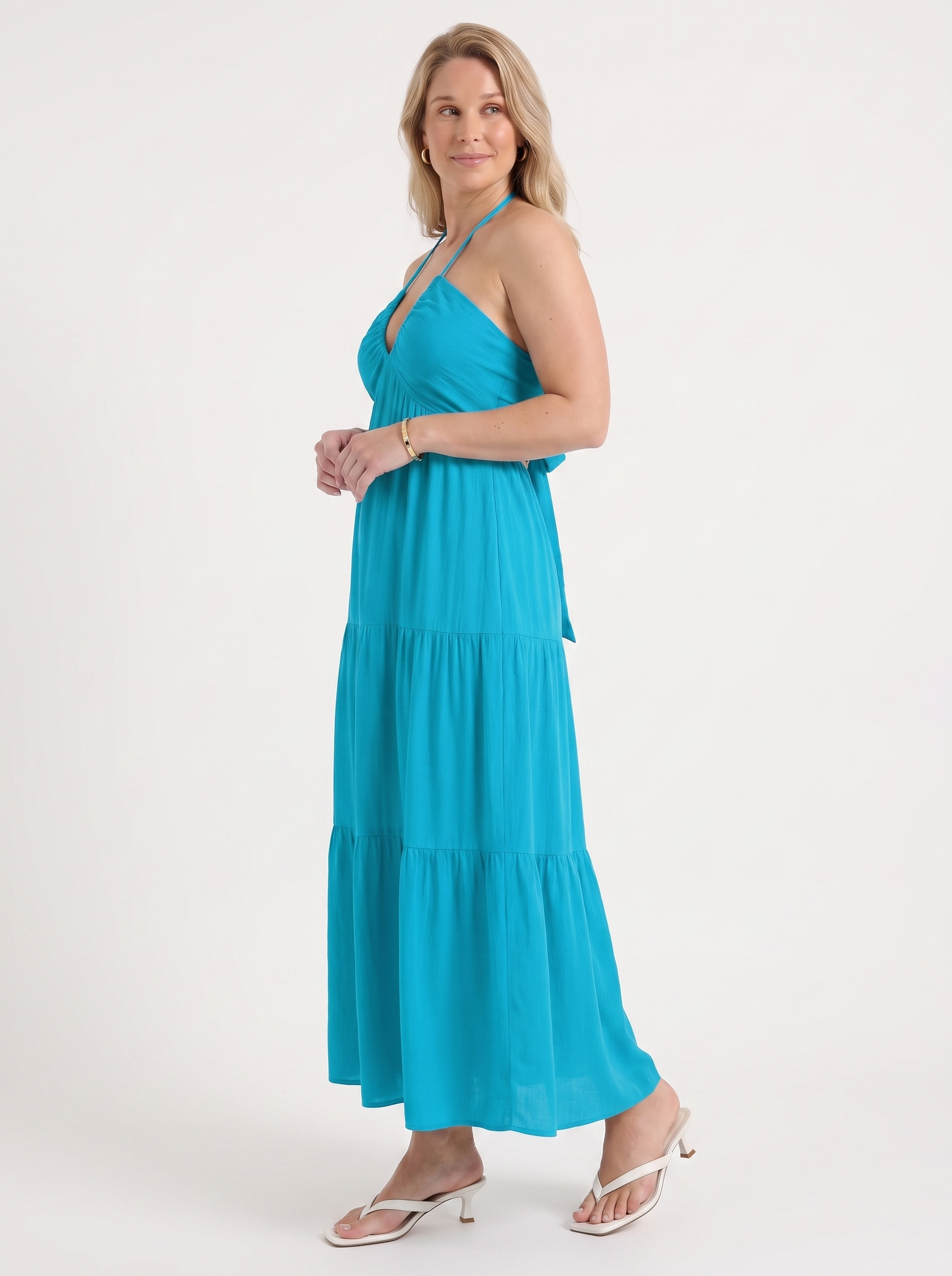 Sloane Volant-Maxikleid mit Neckholder