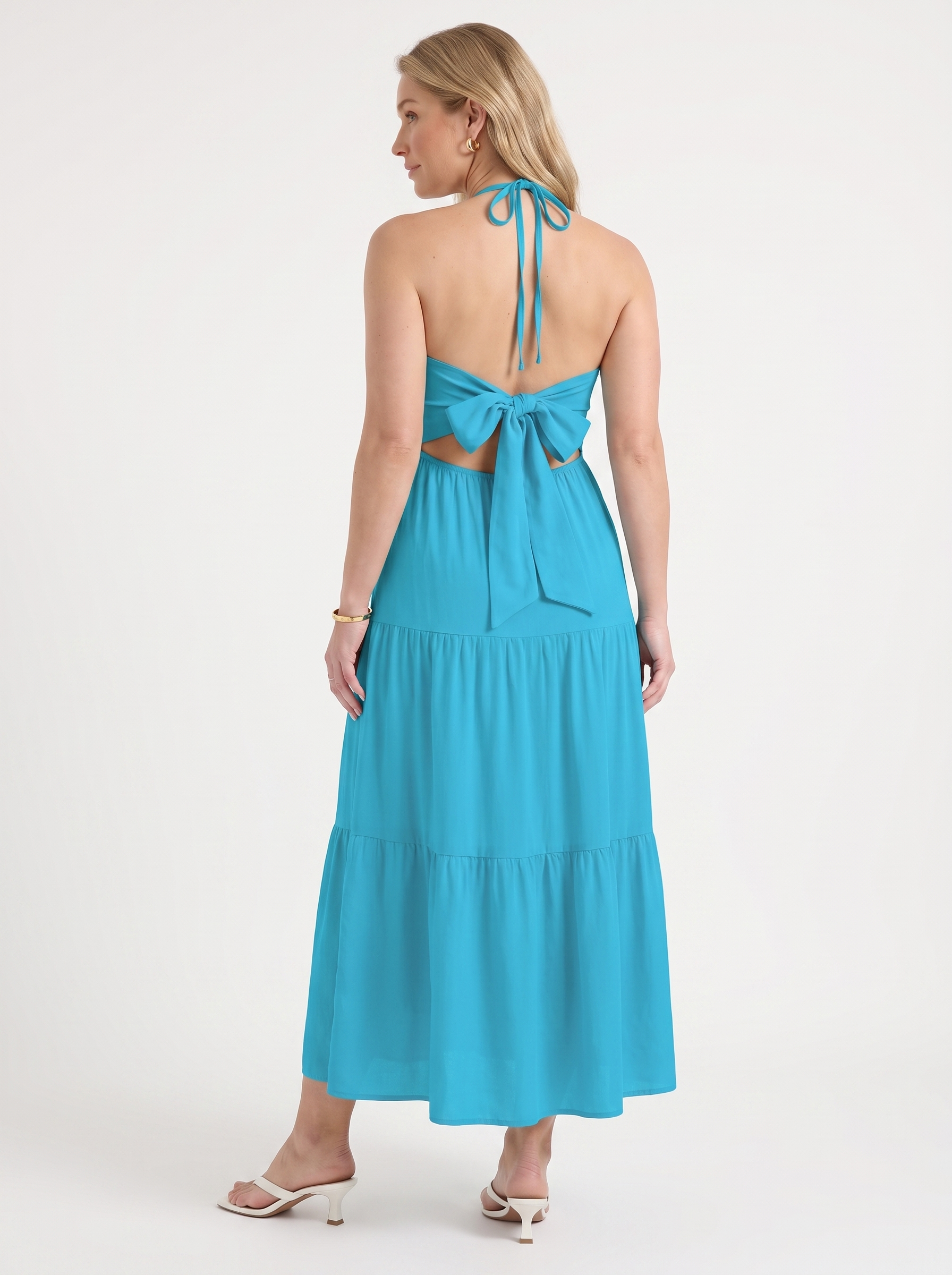 Sloane Volant-Maxikleid mit Neckholder