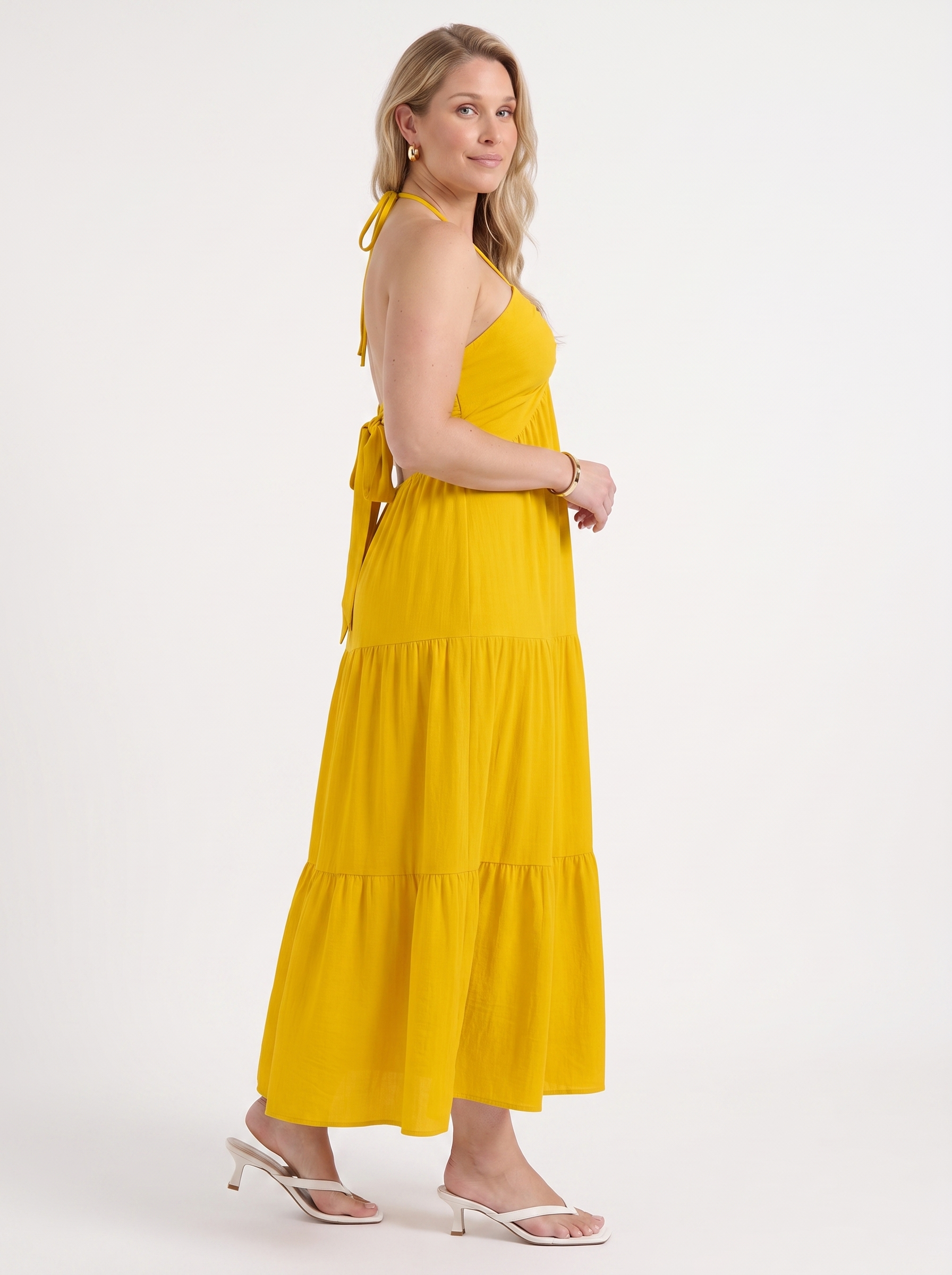 Sloane Volant-Maxikleid mit Neckholder