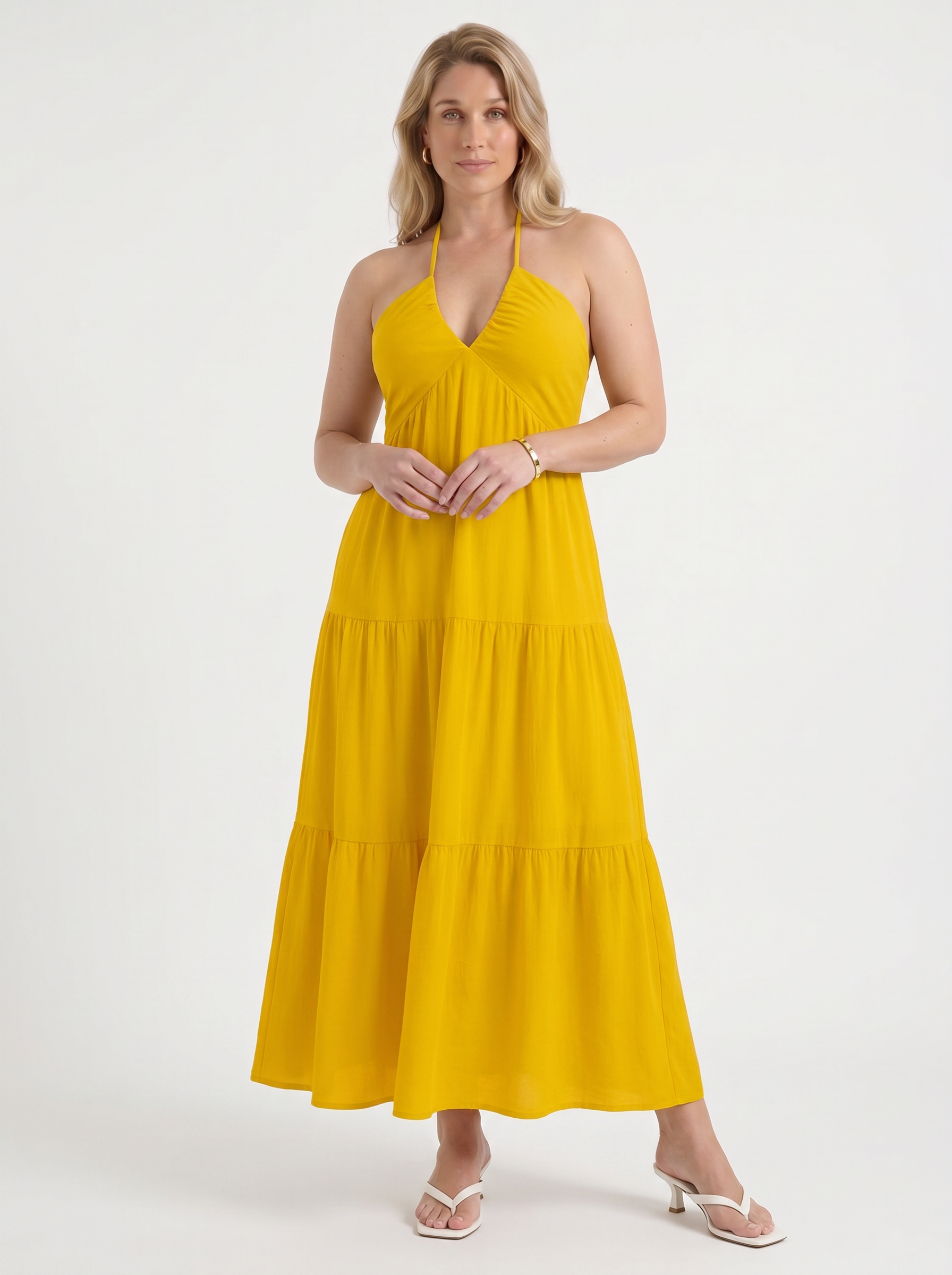 Sloane Volant-Maxikleid mit Neckholder