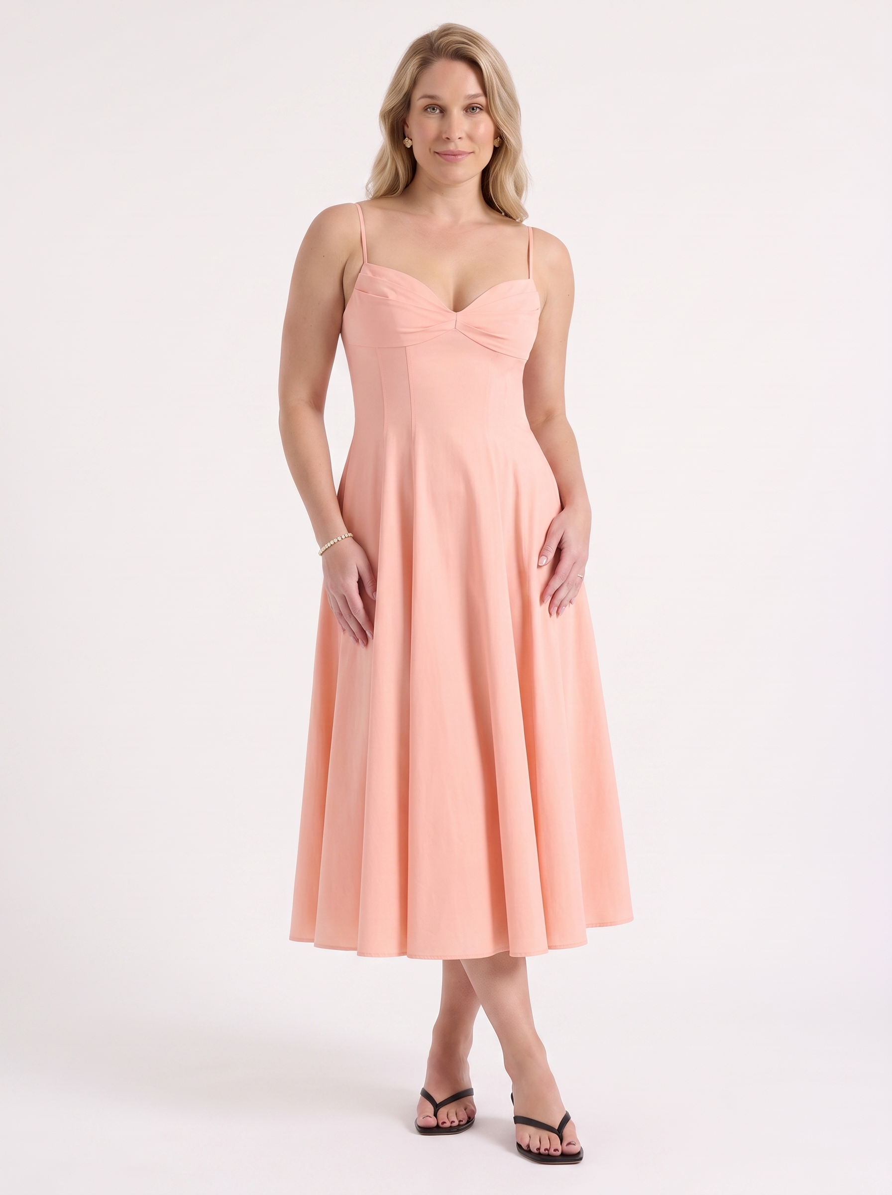 Vina Midikleid mit Herzausschnitt