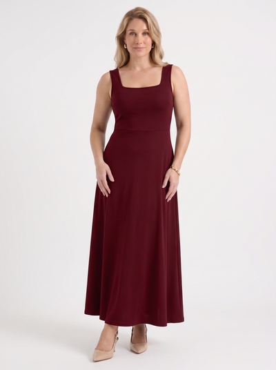 Dani Midikleid mit Karree-Ausschnitt und Schwingrock